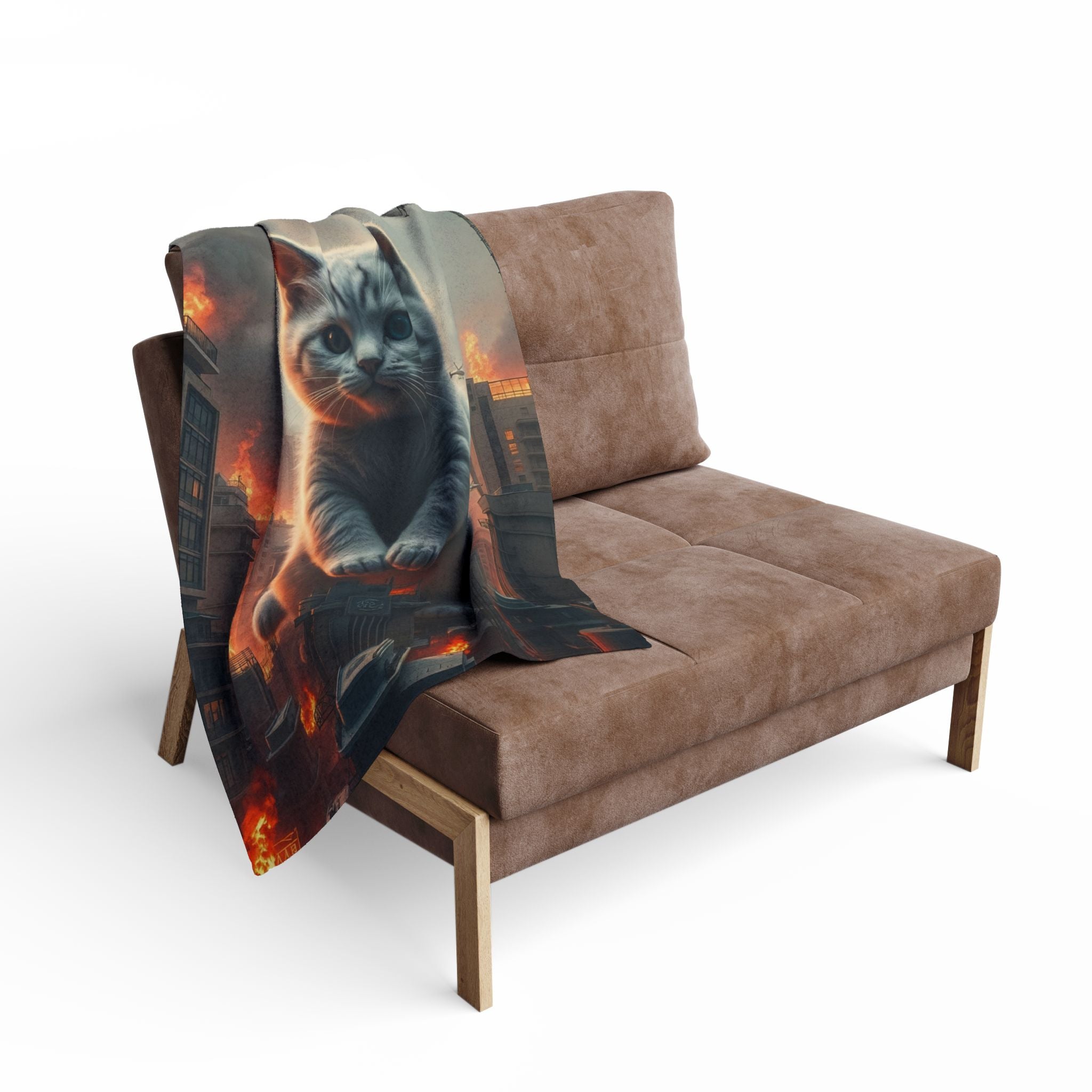 Cute Giant Angry Kitten Invades City Blanket