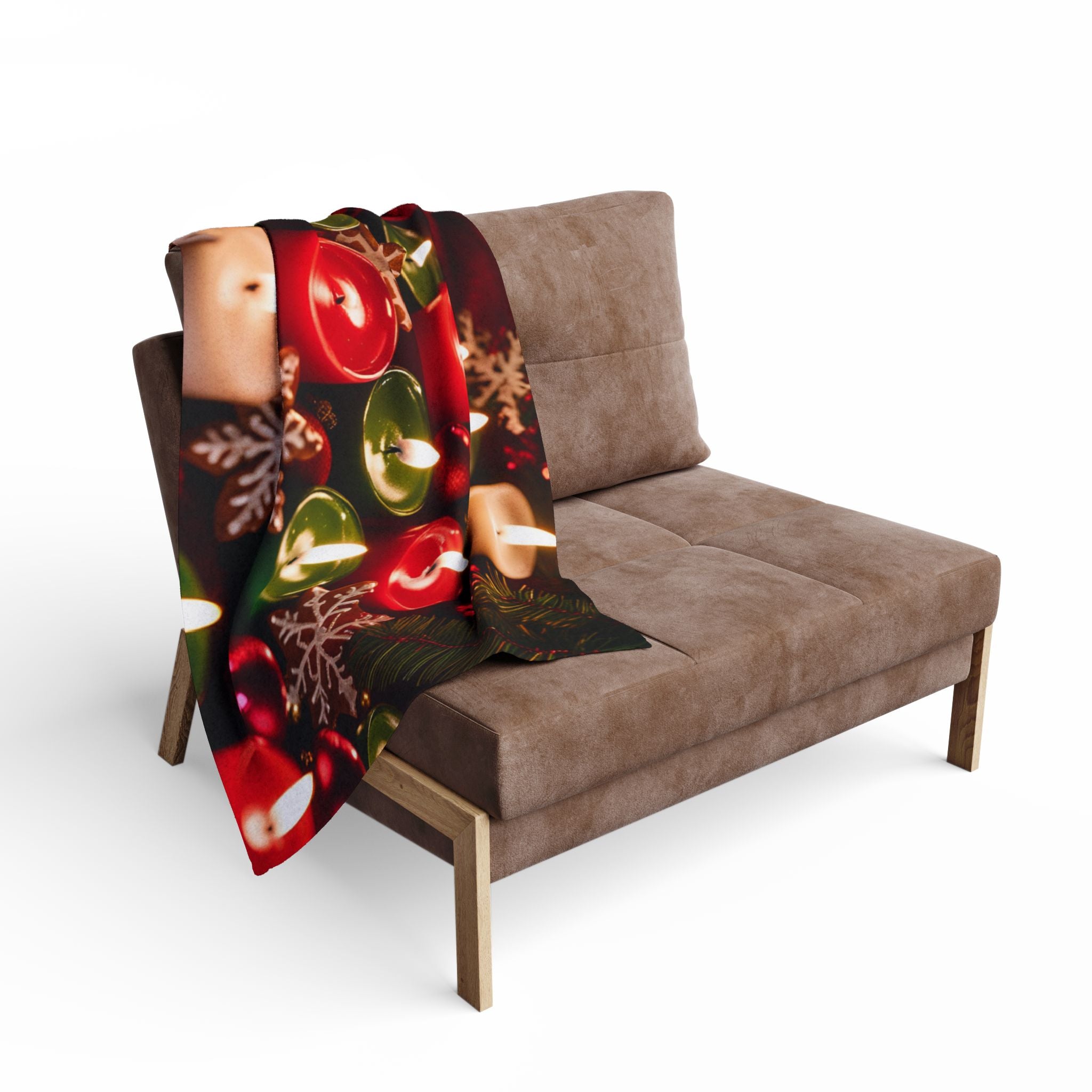 Christmas Candles and Snowflakes Blanket