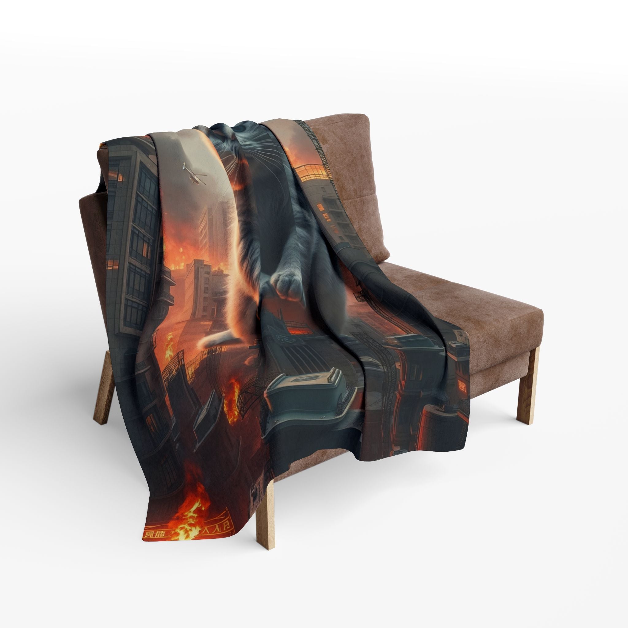 Cute Giant Angry Kitten Invades City Blanket