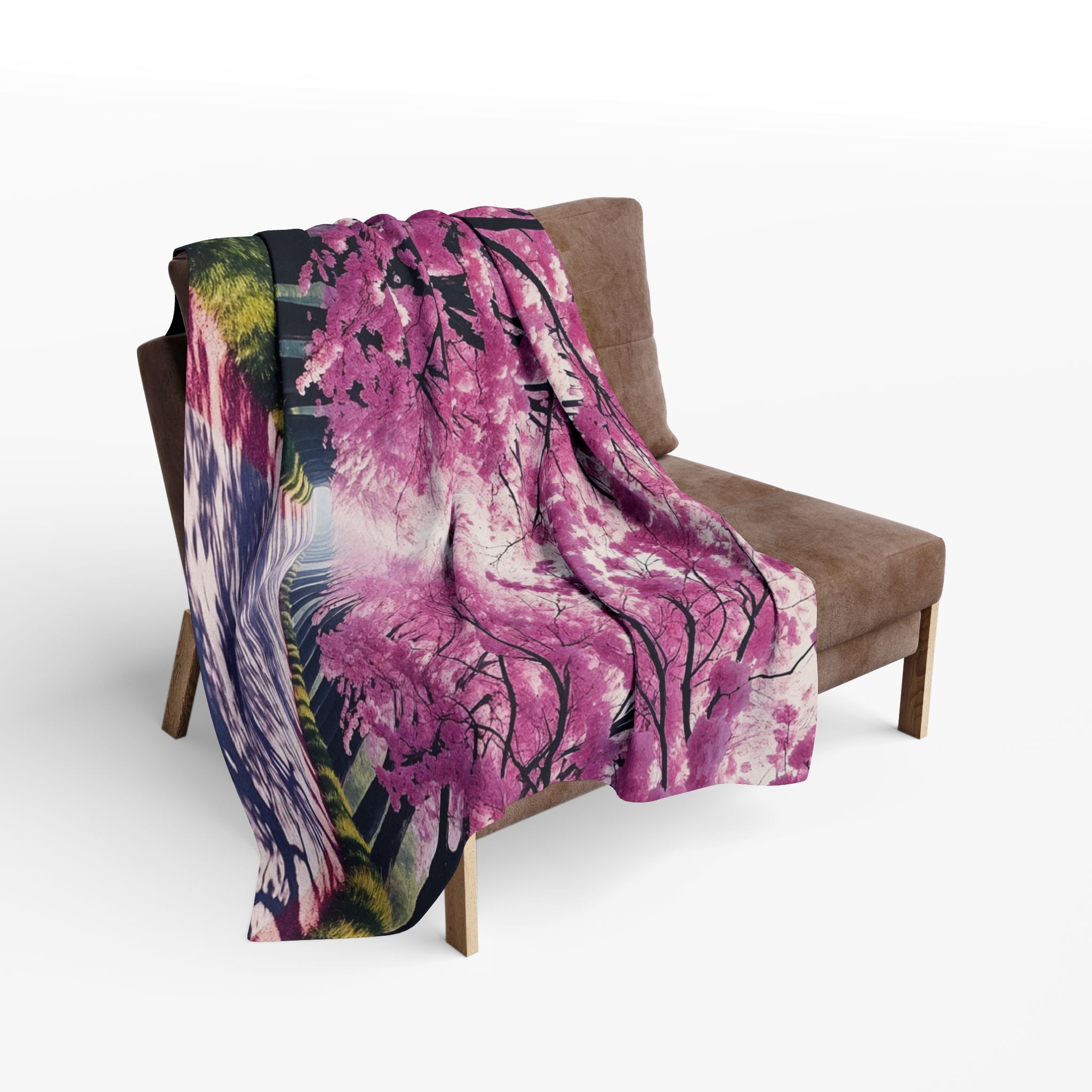 Japanese Pink Cherry Blossom Blanket