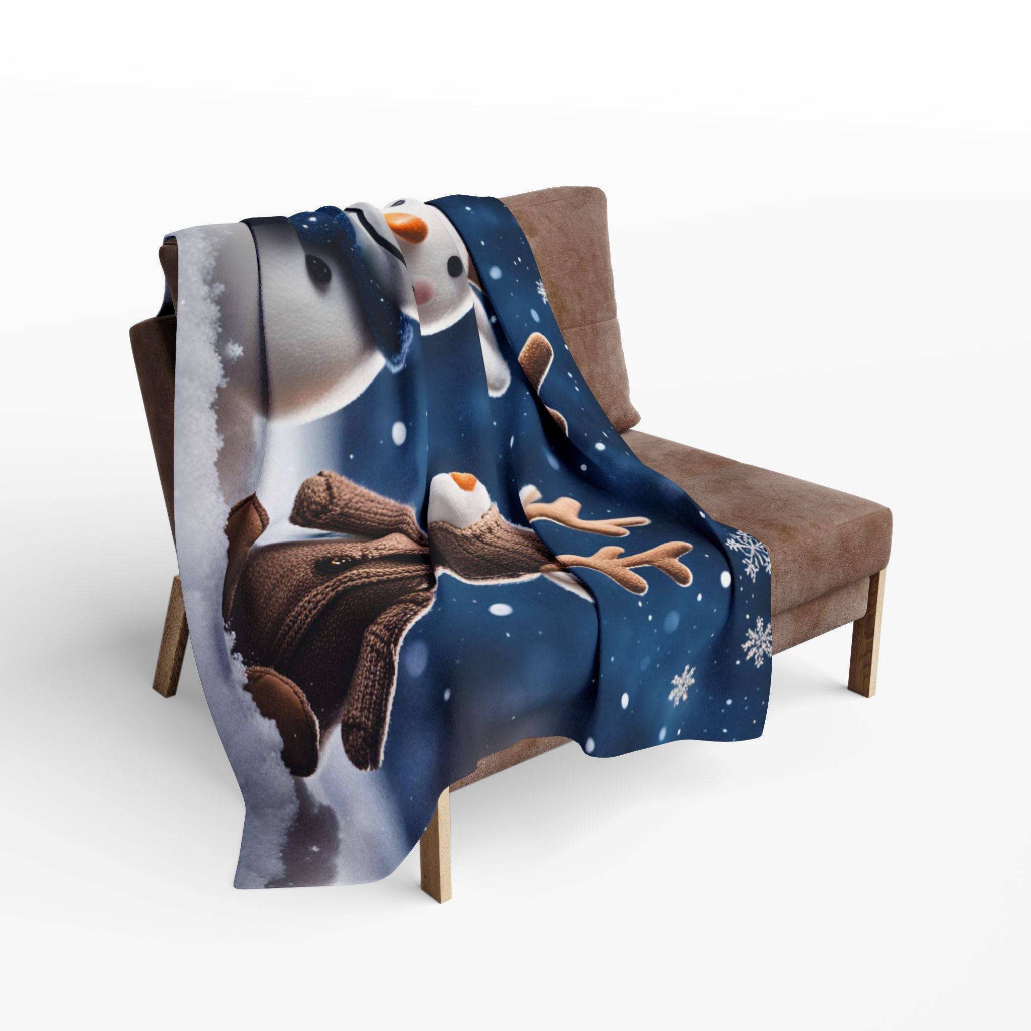 Snowman Reindeer Winter Blanket
