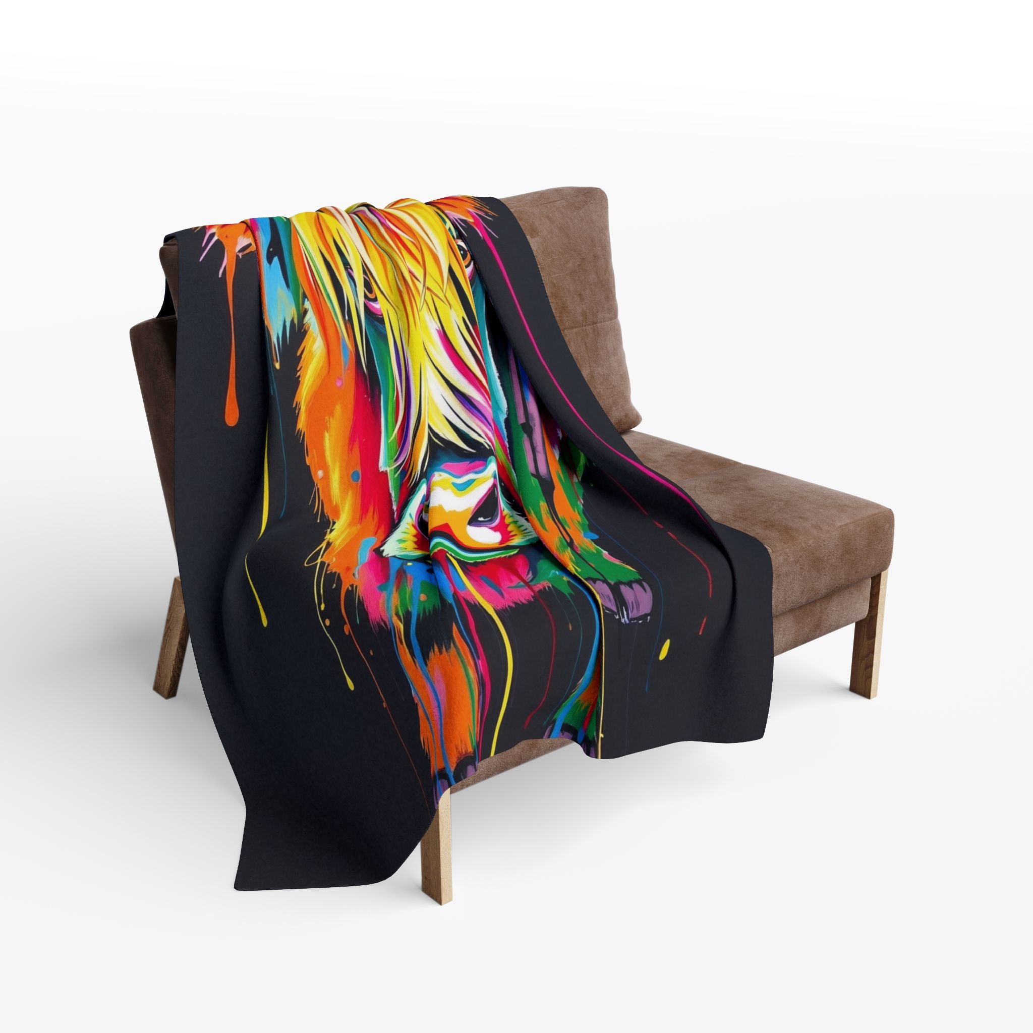Colourful Highland Cow Blanket