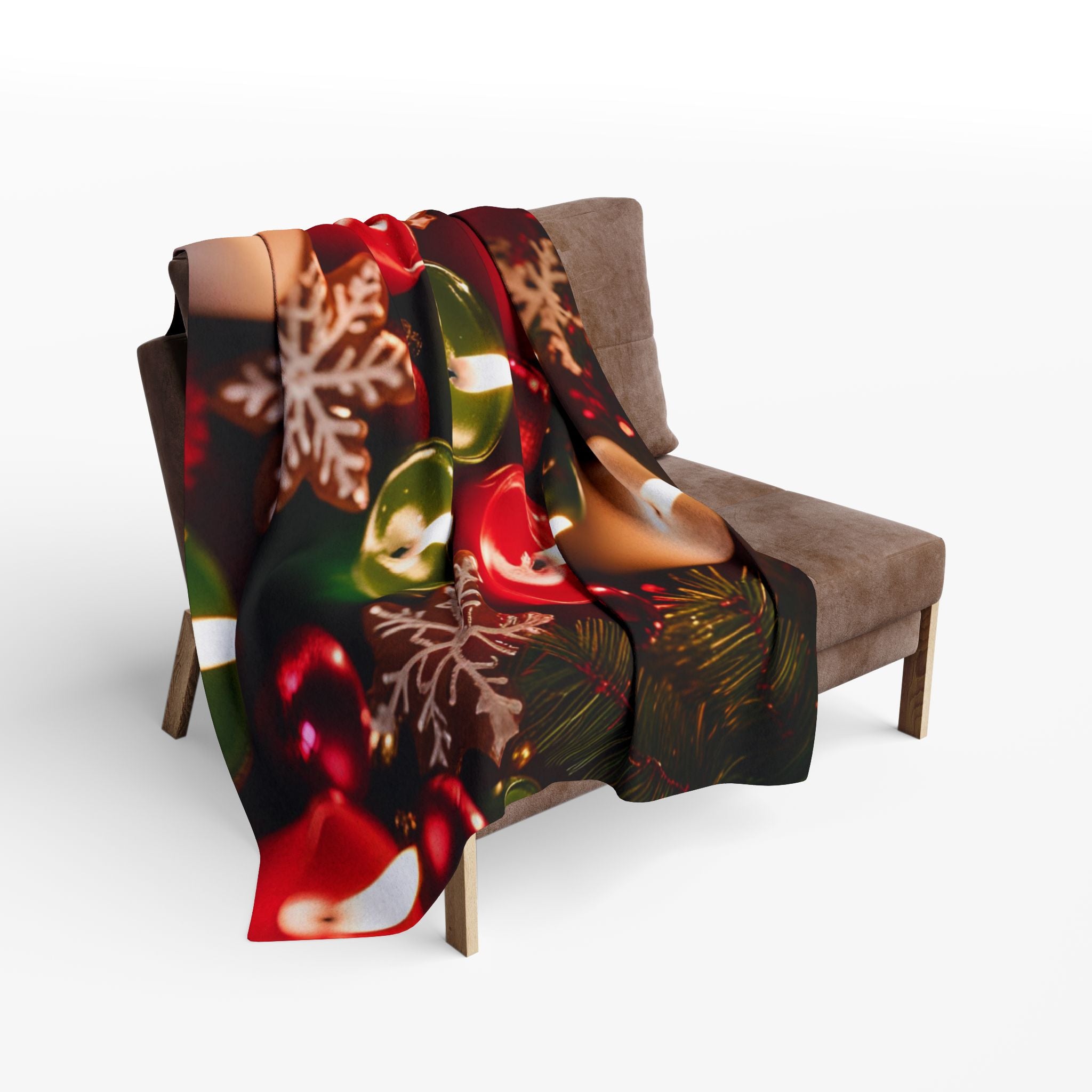 Christmas Candles and Snowflakes Blanket