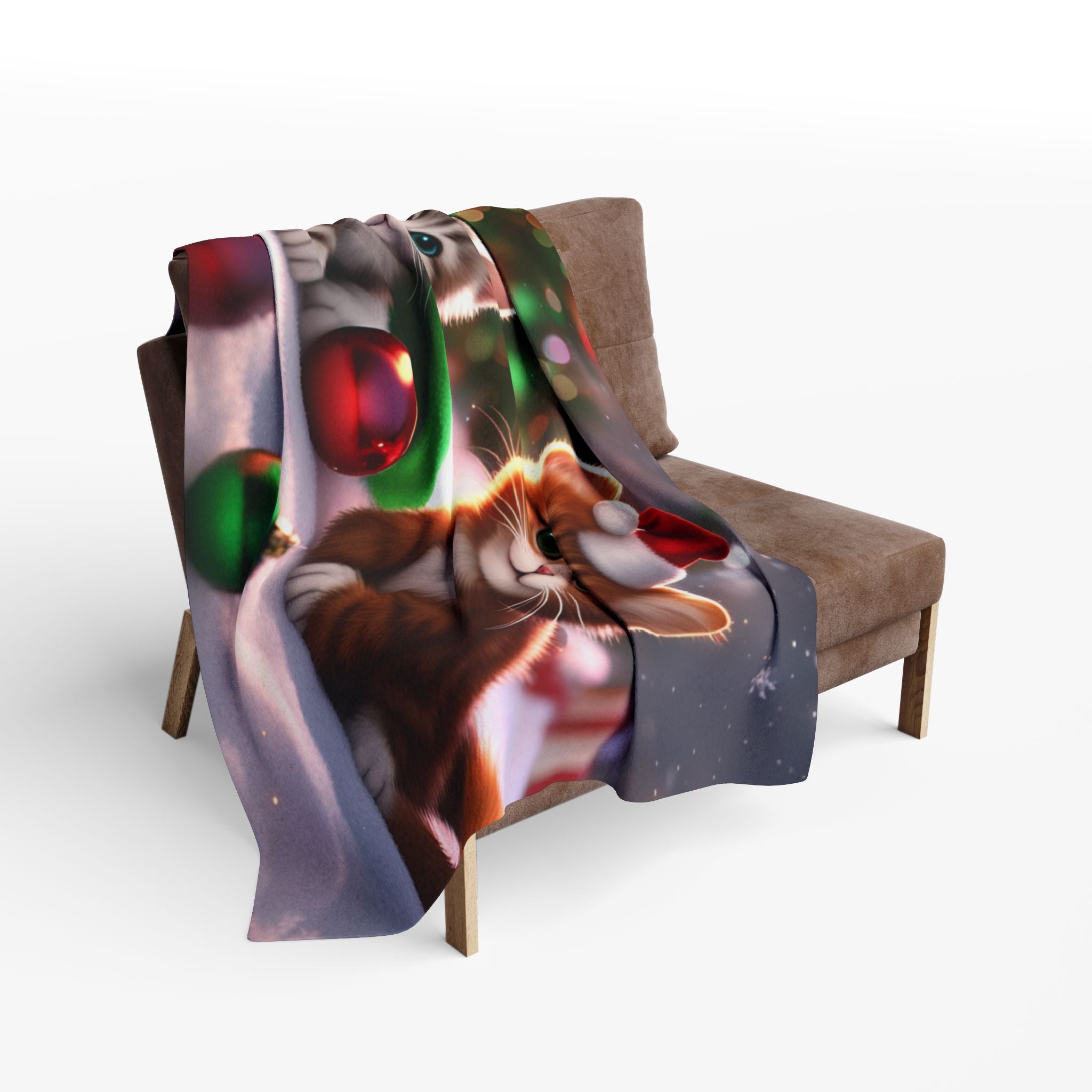 Cute Fun Christmas Kittens Blanket