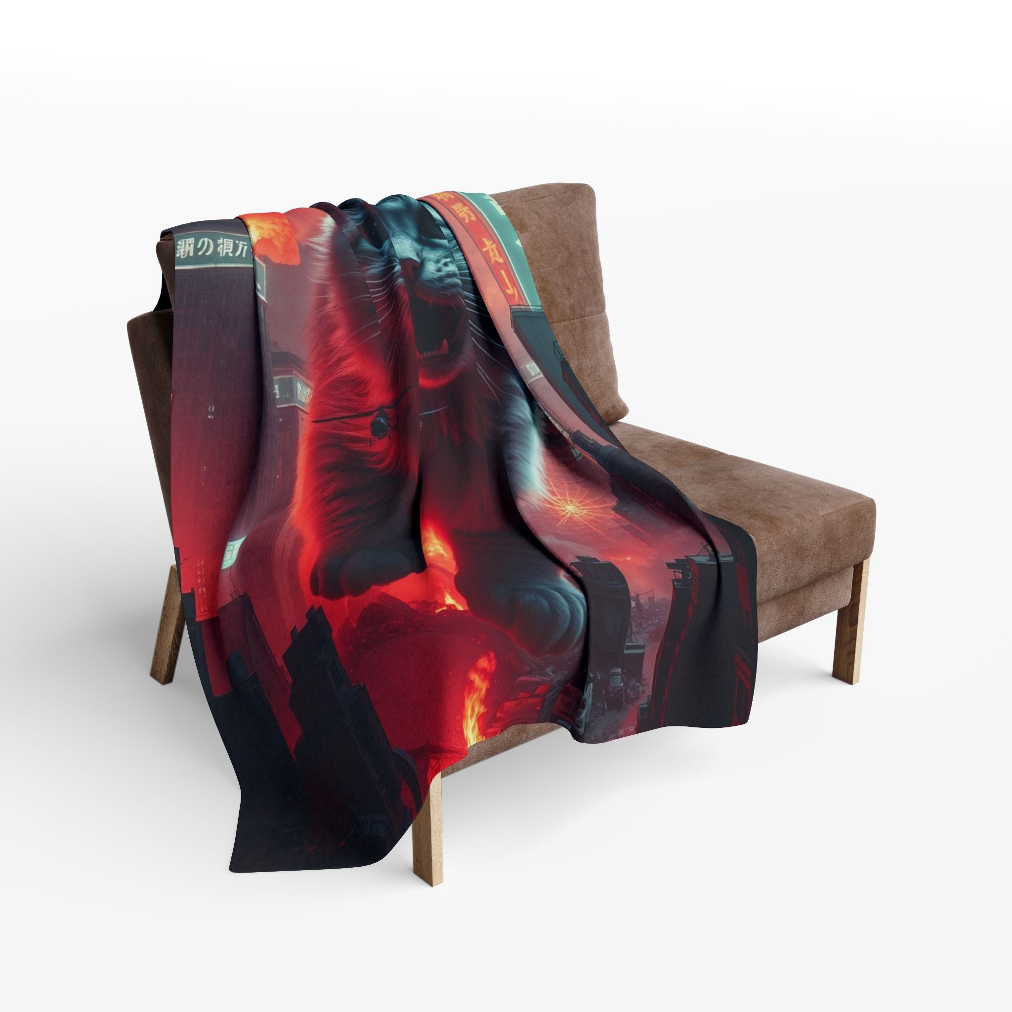 Angry Kitten Invades Downtown Tokyo Blanket