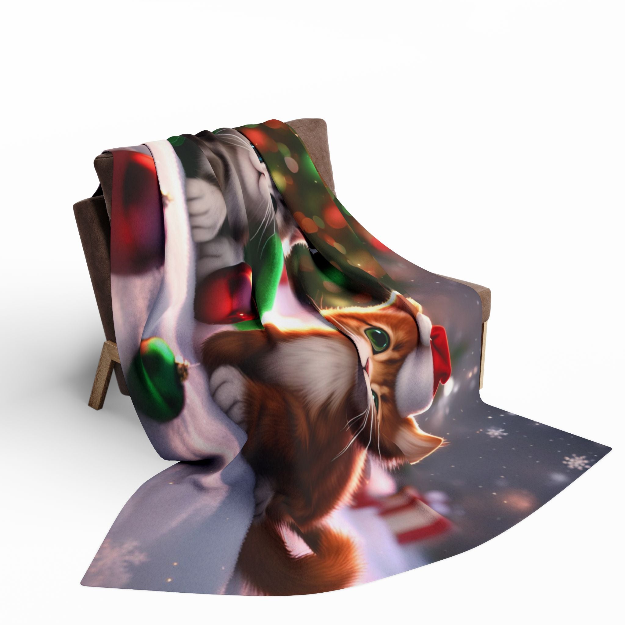 Cute Fun Christmas Kittens Blanket