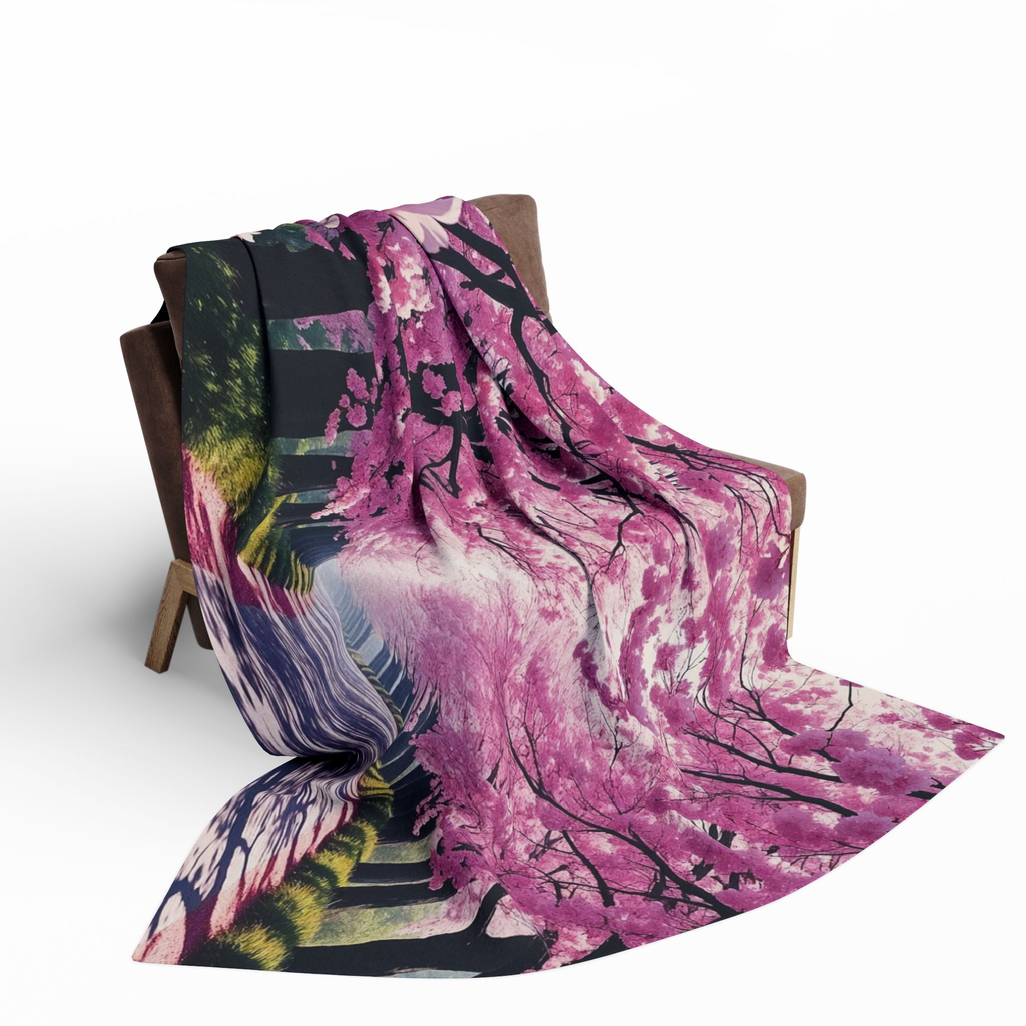 Japanese Pink Cherry Blossom Blanket