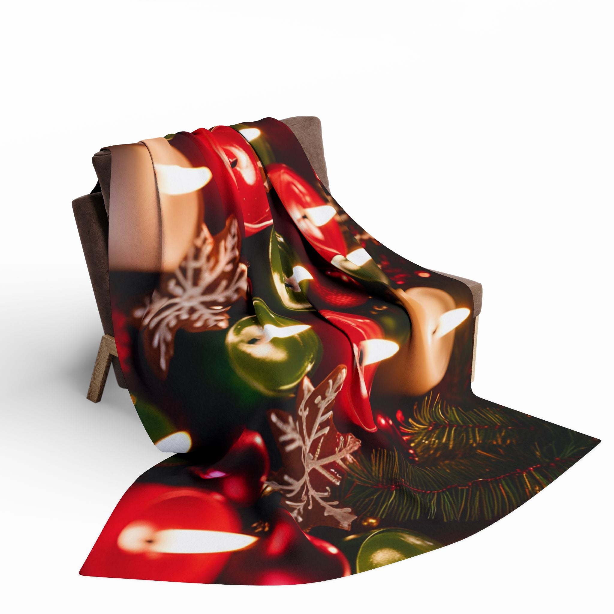 Christmas Candles and Snowflakes Blanket