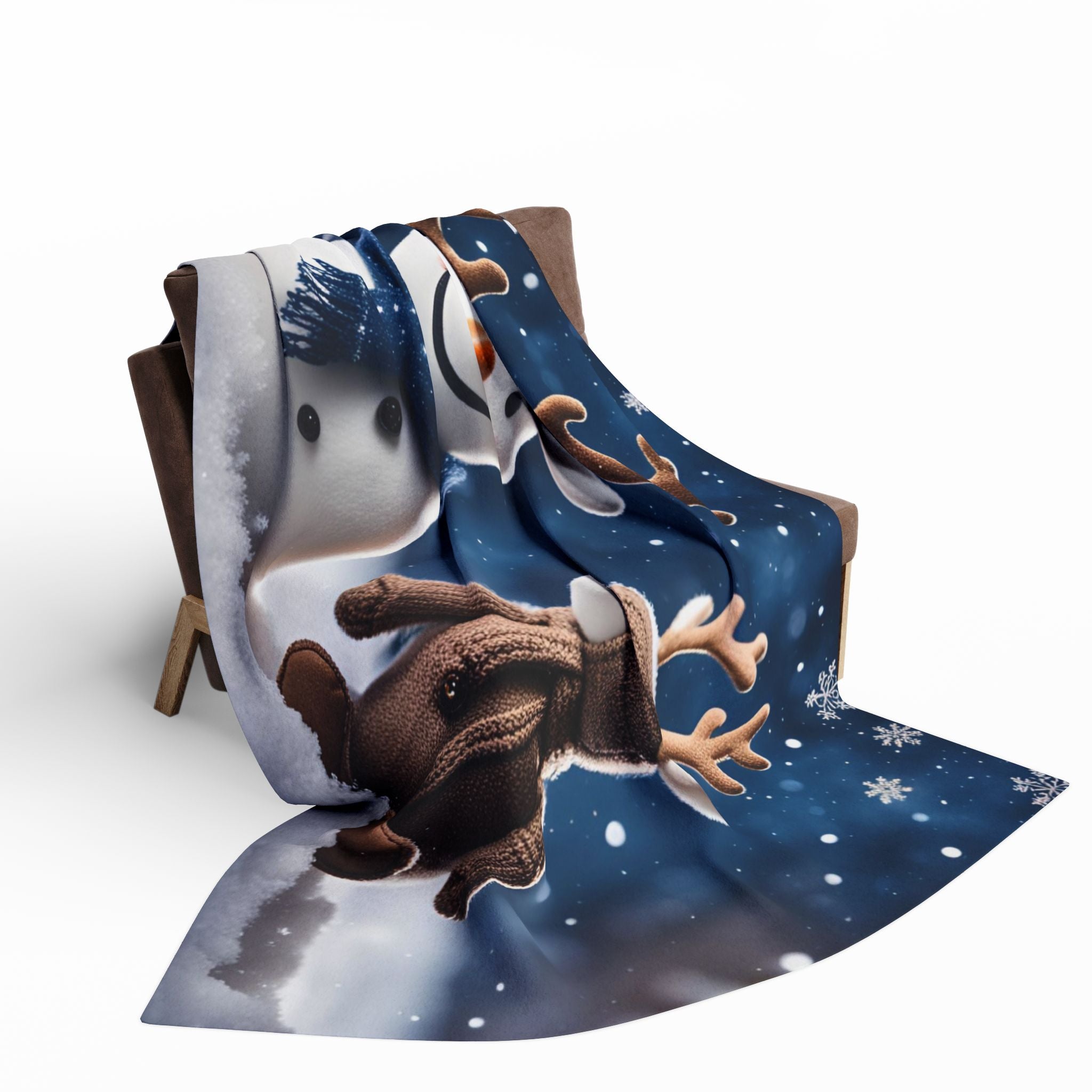 Snowman Reindeer Winter Blanket