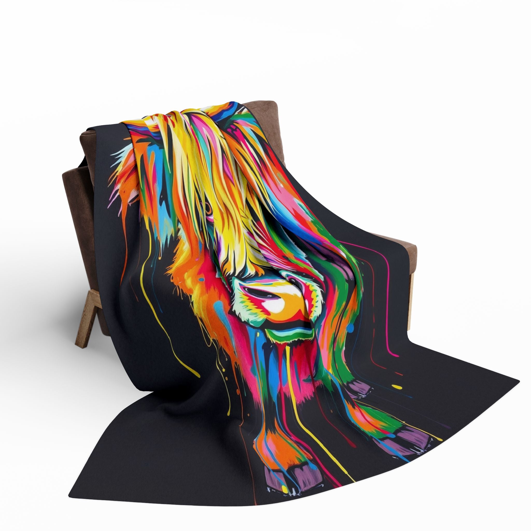 Colourful Highland Cow Blanket