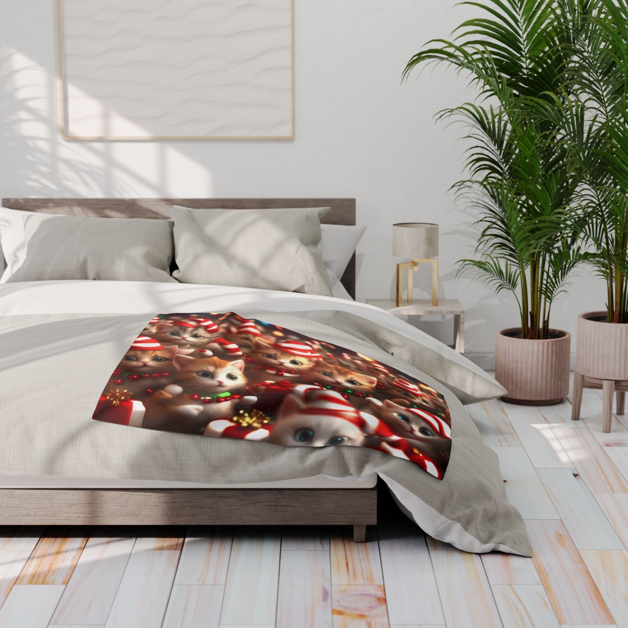 Excited Christmas Kittens Blanket