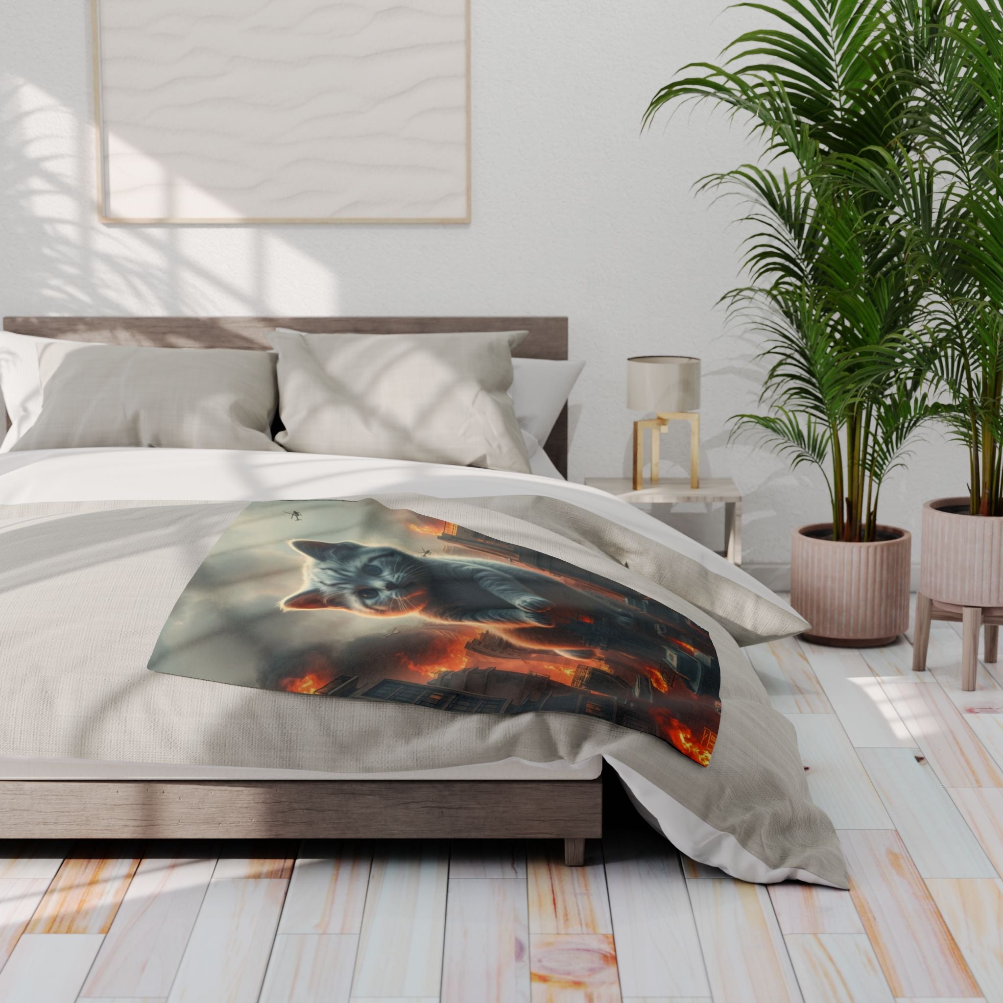 Cute Giant Angry Kitten Invades City Blanket