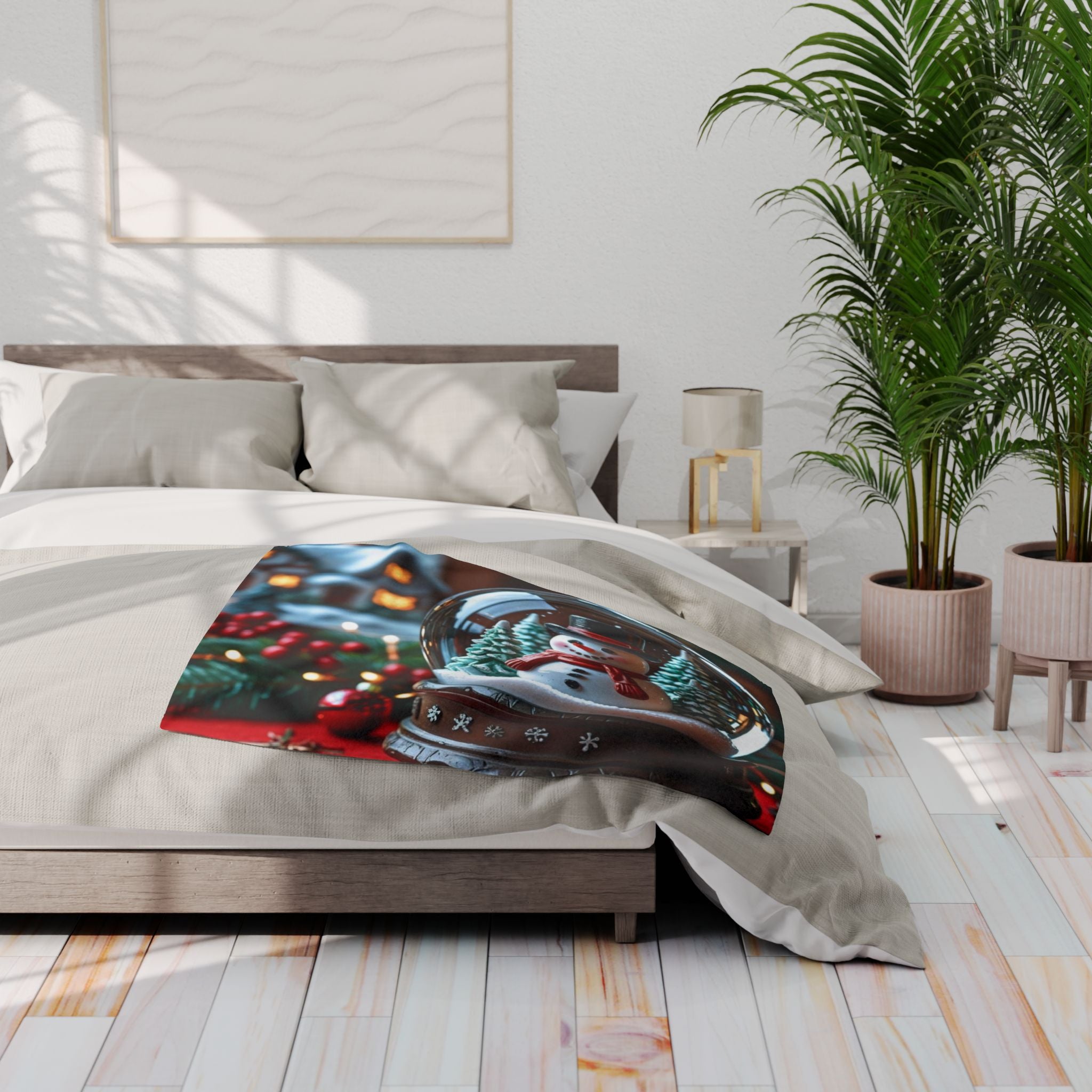 Festive Snowman Snow Globe Blanket