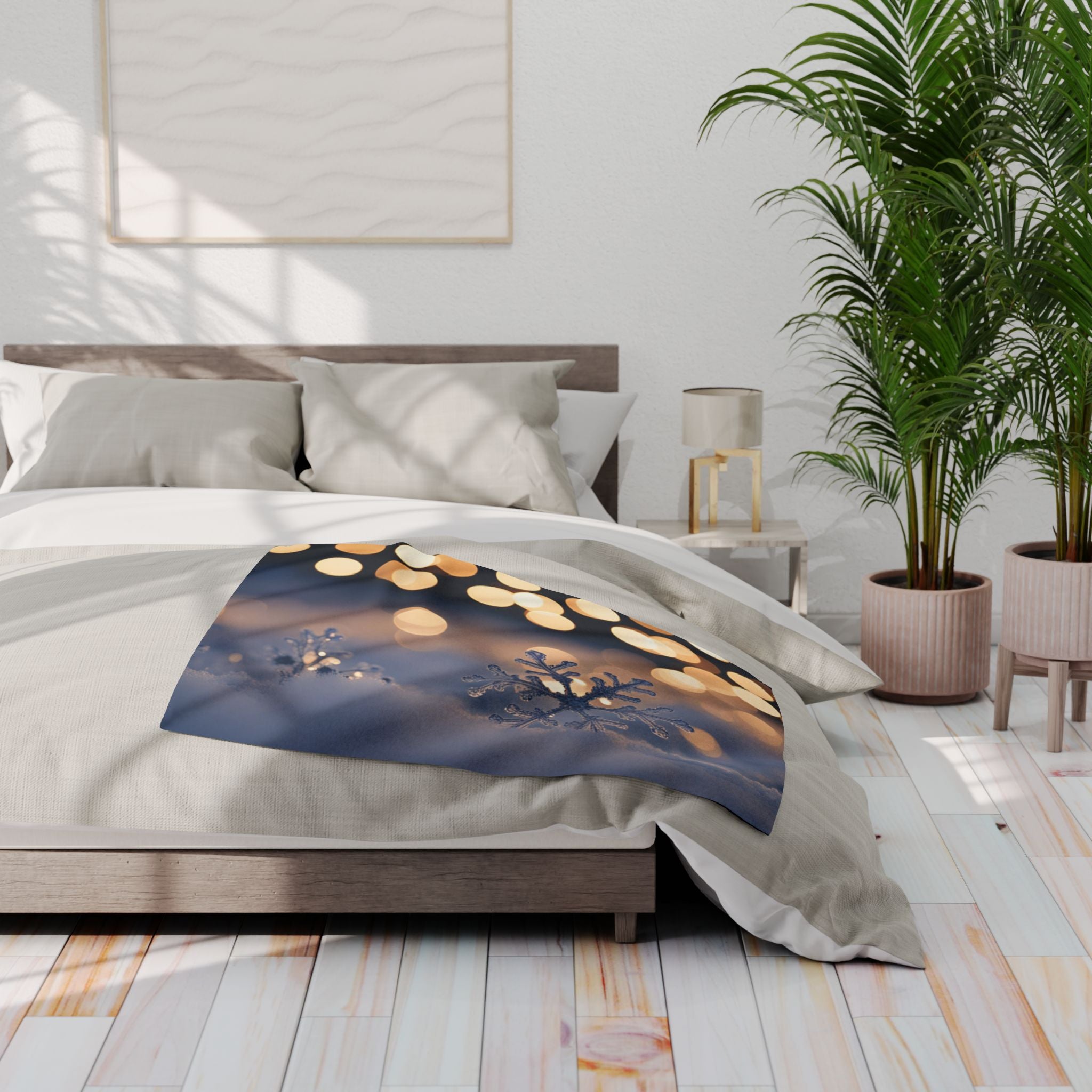 Snowflake Snow Fairy Lights Blanket