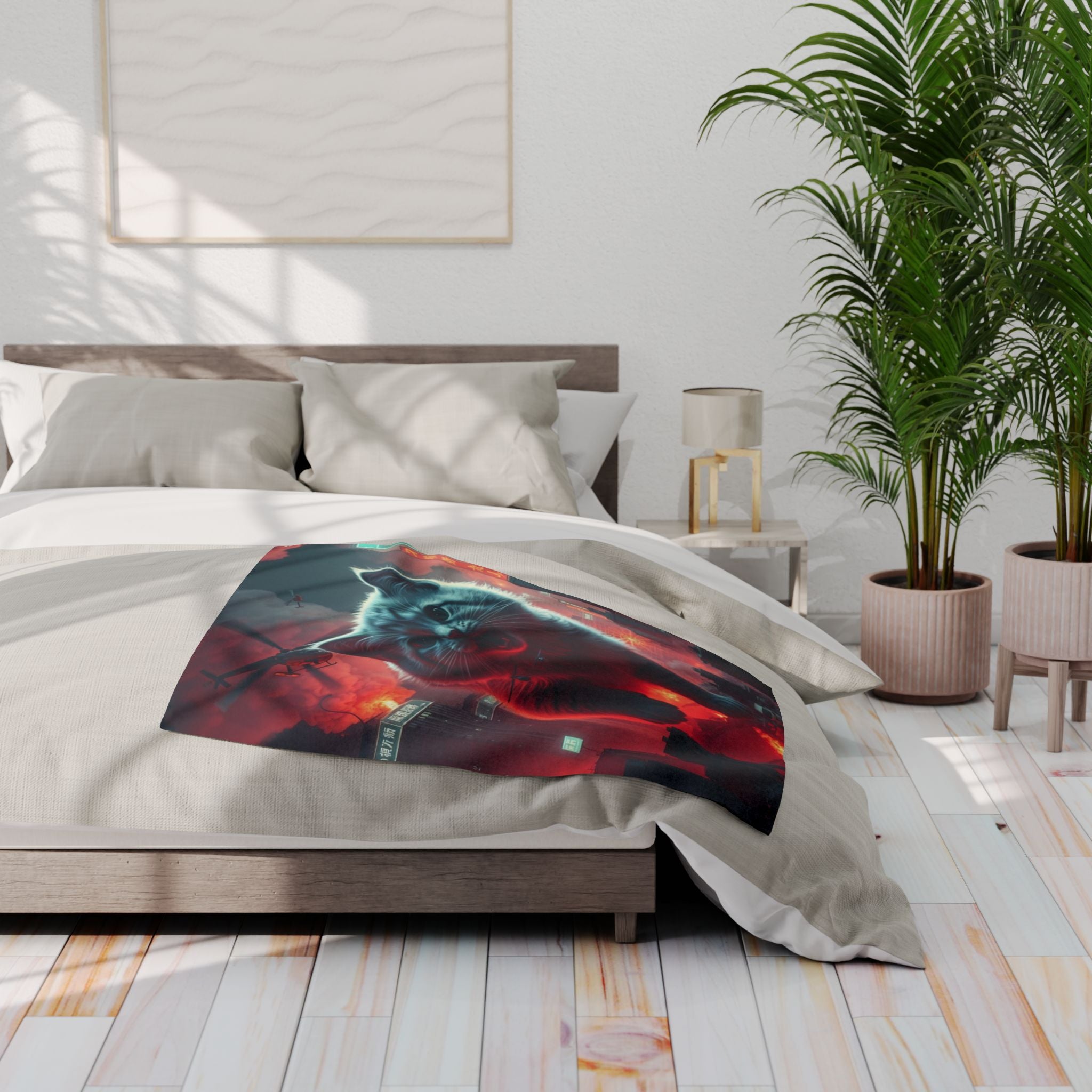 Angry Kitten Invades Downtown Tokyo Blanket