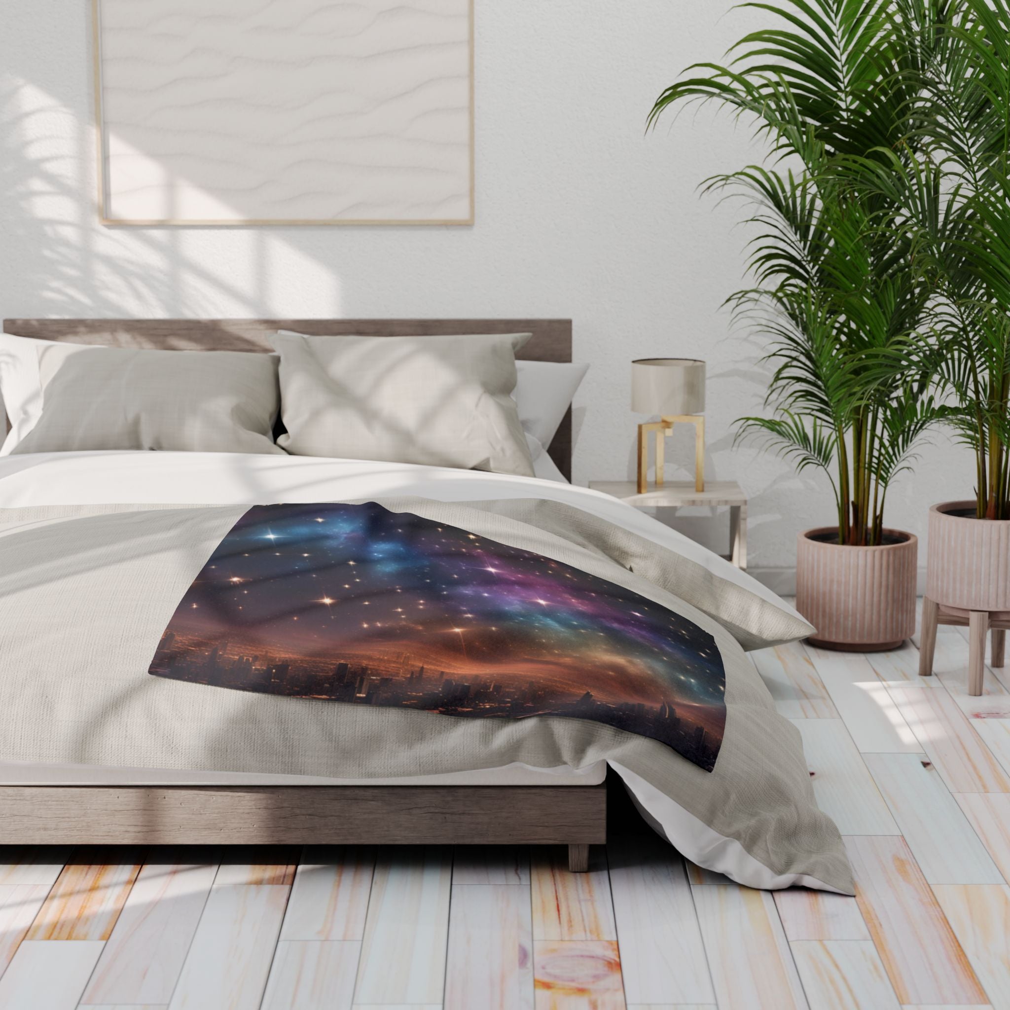 Cosmic City Skyline Blanket