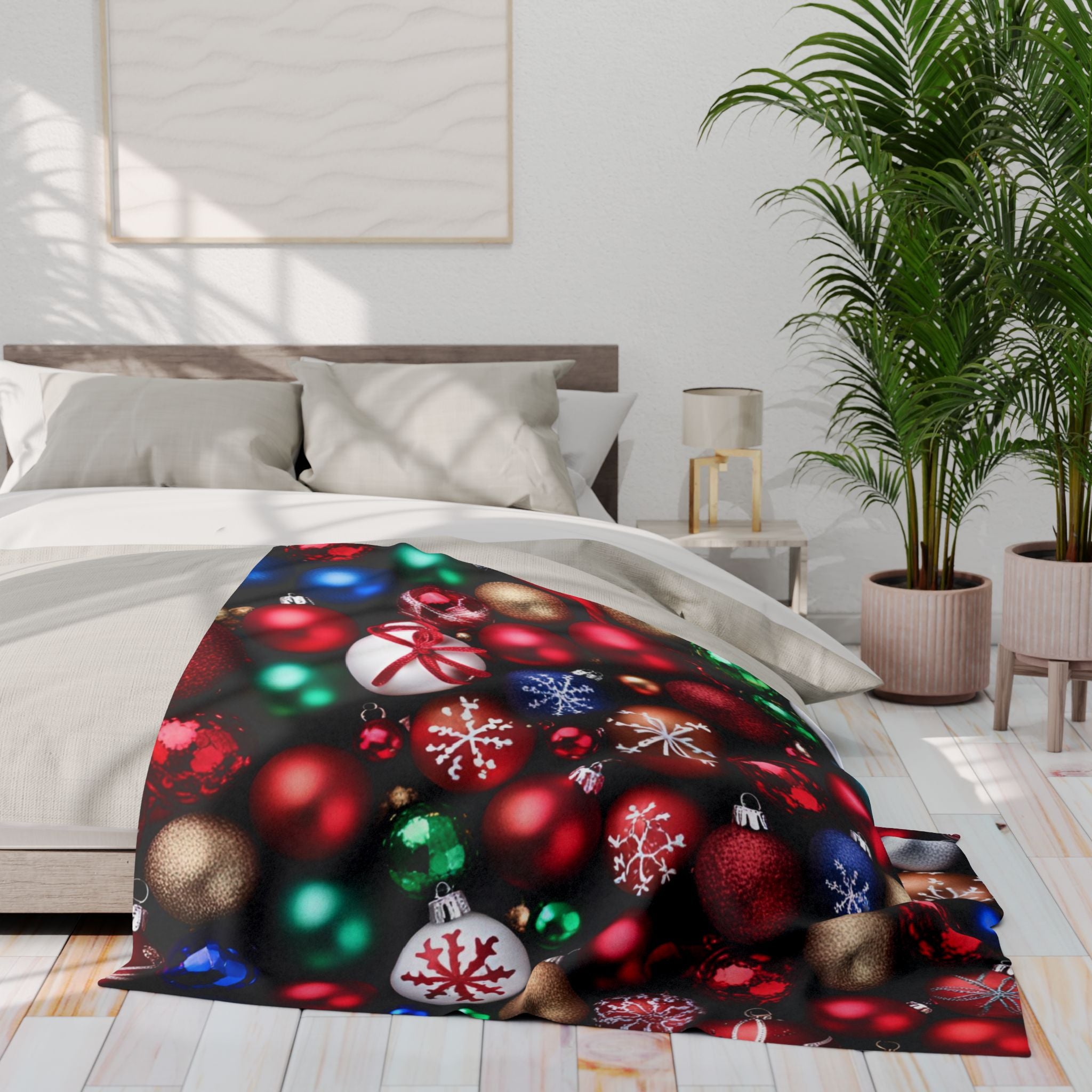 Festive Christmas Baubles Blanket