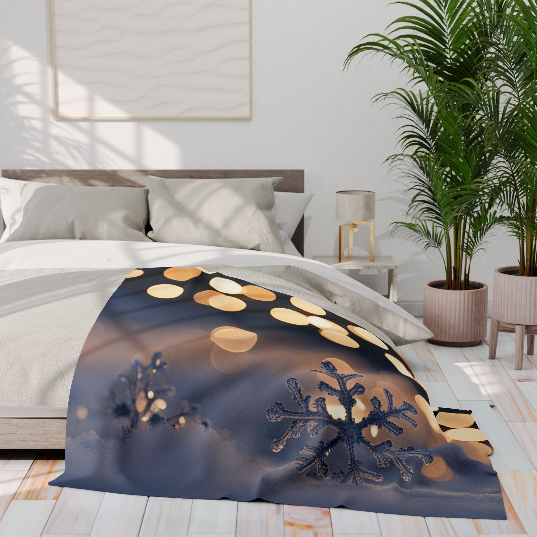 Snowflake Snow Fairy Lights Blanket