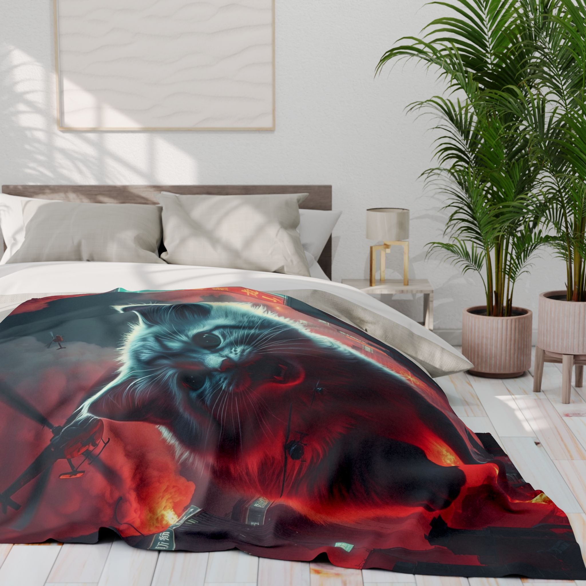 Angry Kitten Invades Downtown Tokyo Blanket