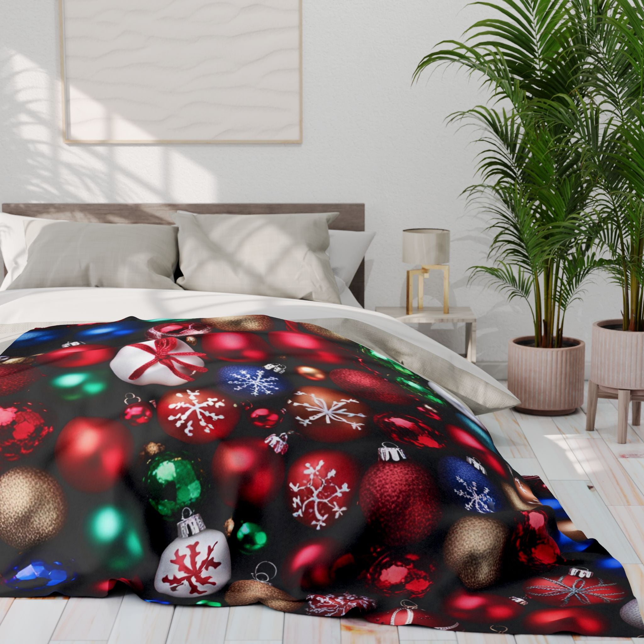 Festive Christmas Baubles Blanket