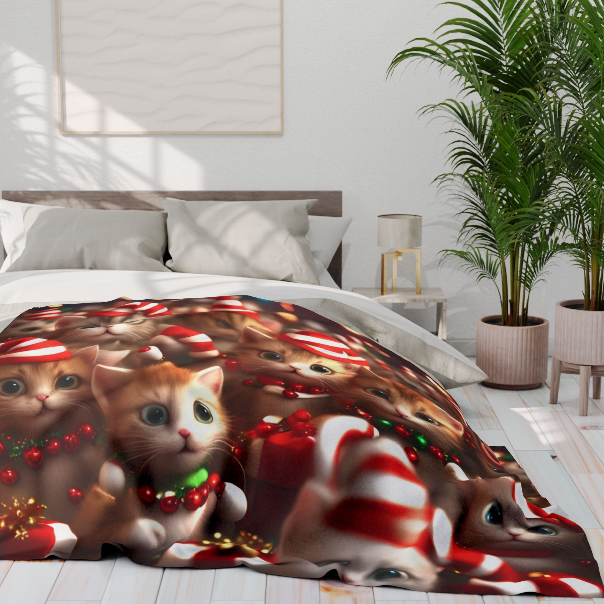Excited Christmas Kittens Blanket