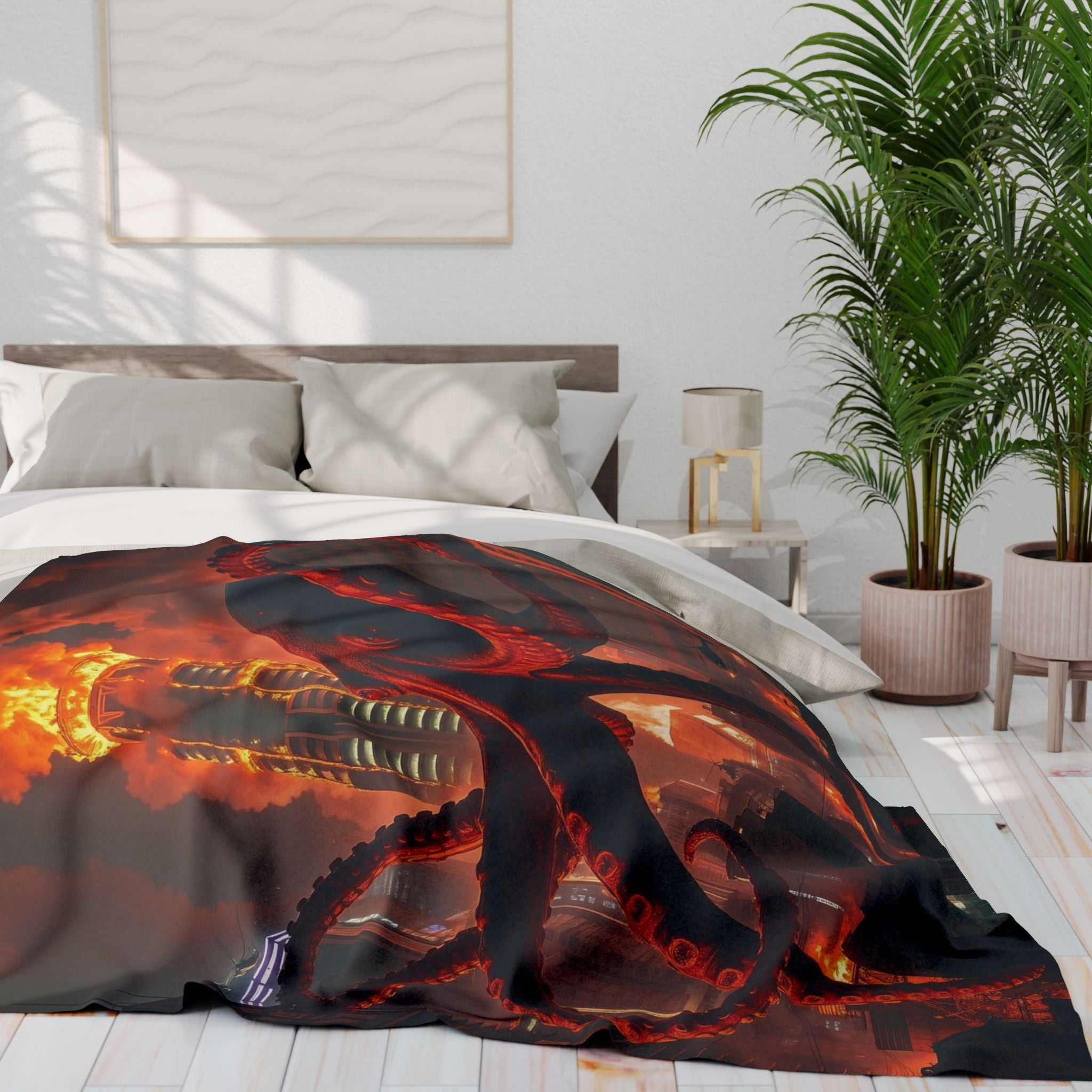 Octopus Attacks City Blanket