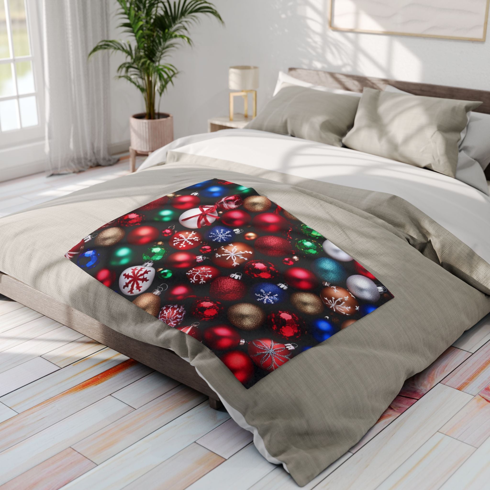 Festive Christmas Baubles Blanket