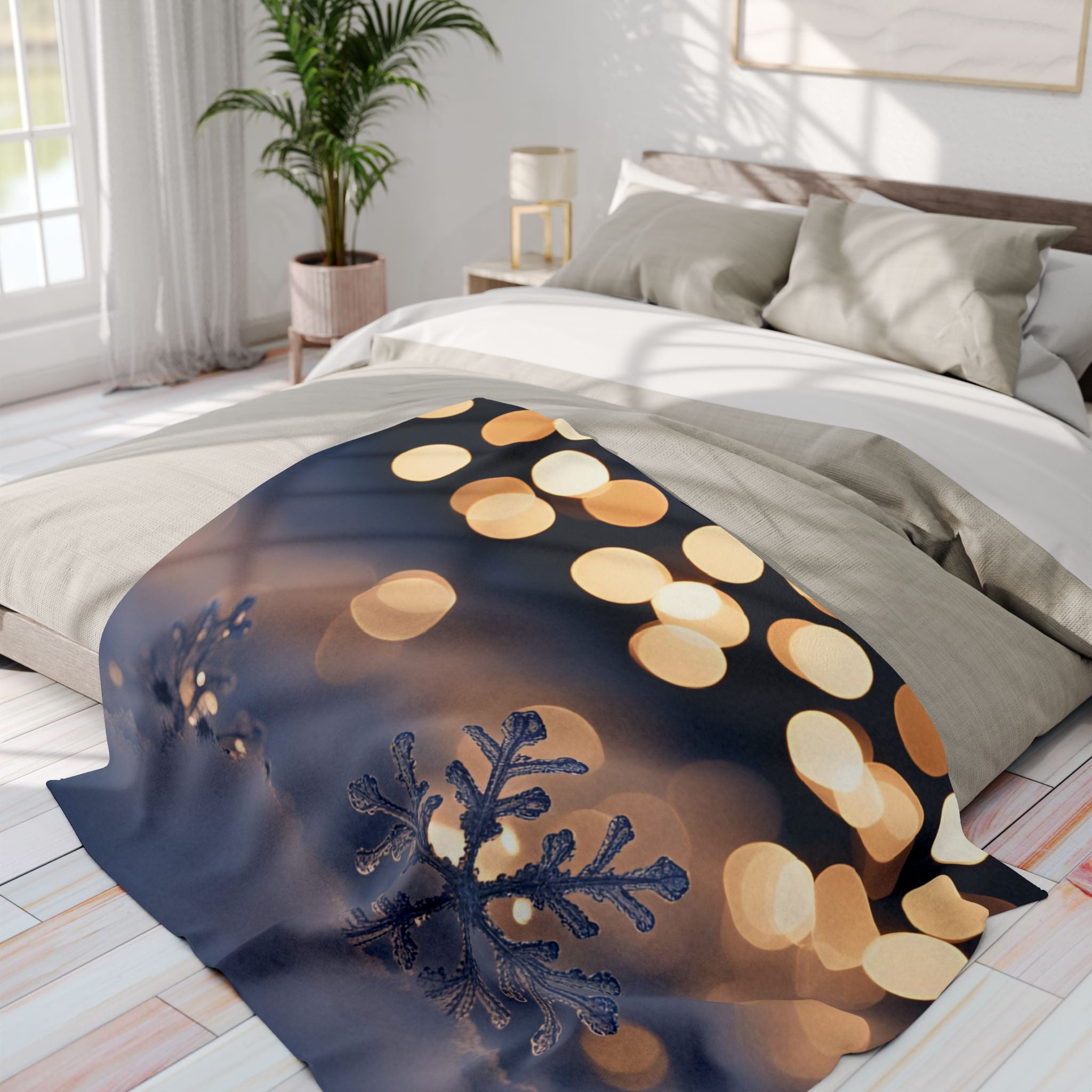 Snowflake Snow Fairy Lights Blanket
