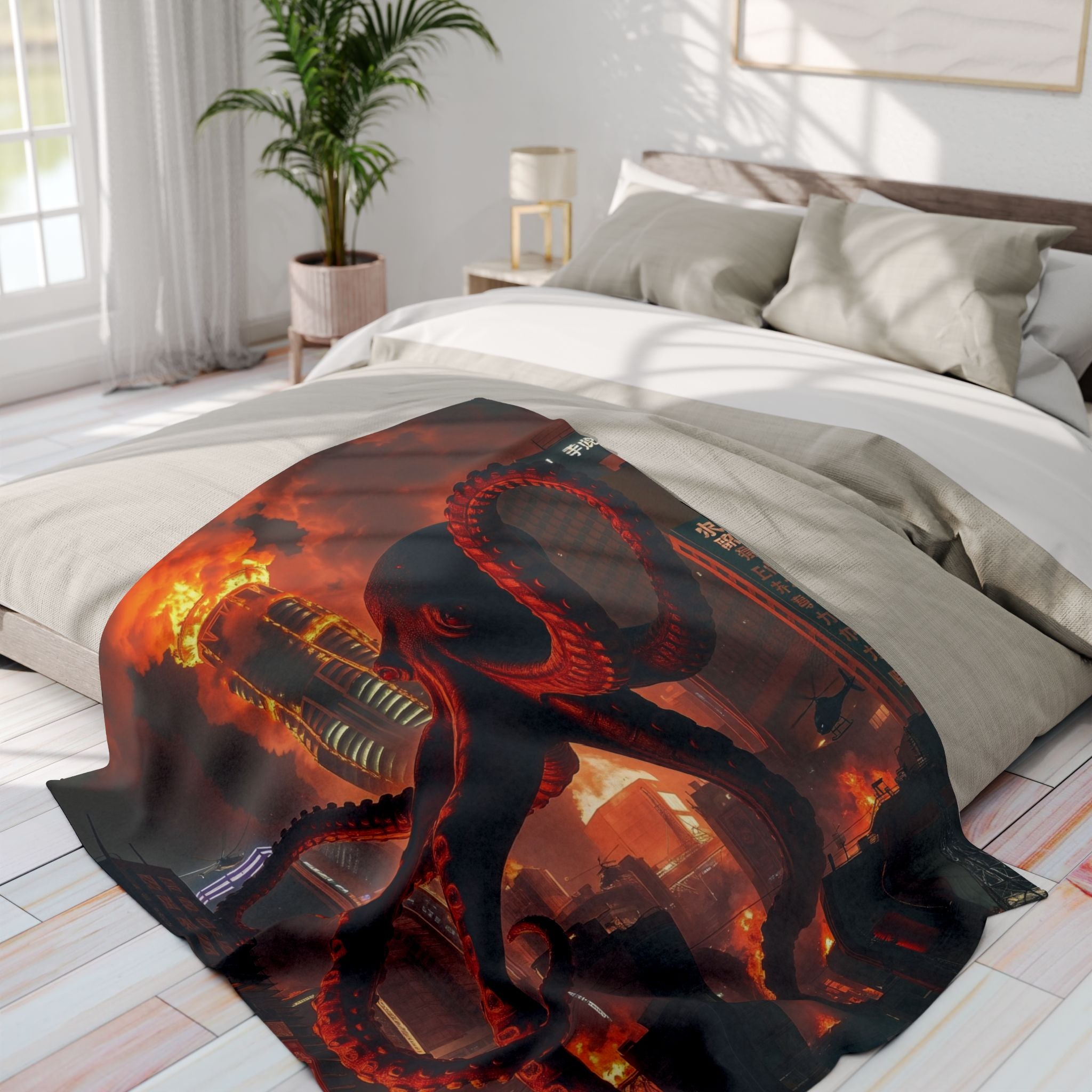 Octopus Attacks City Blanket