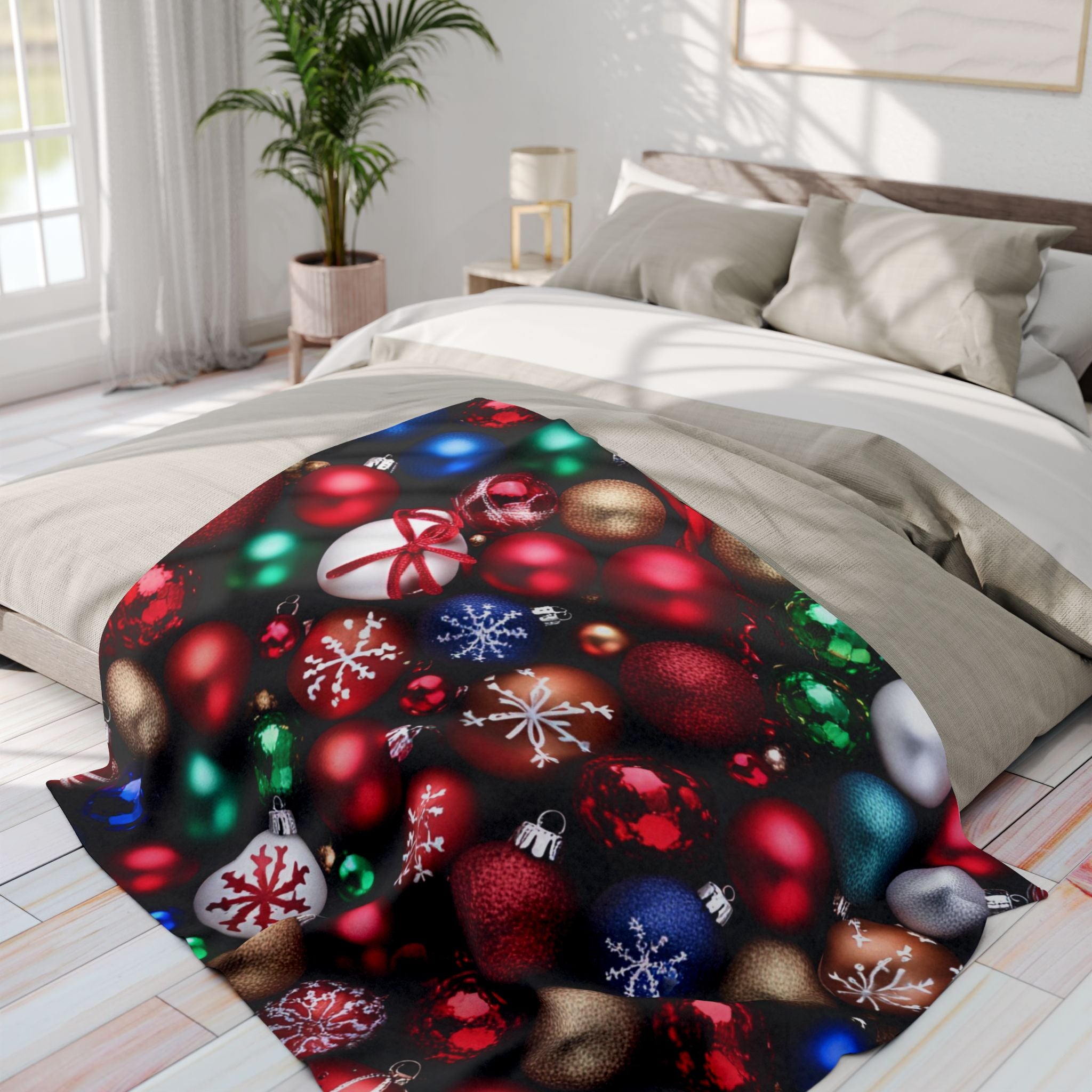 Festive Christmas Baubles Blanket