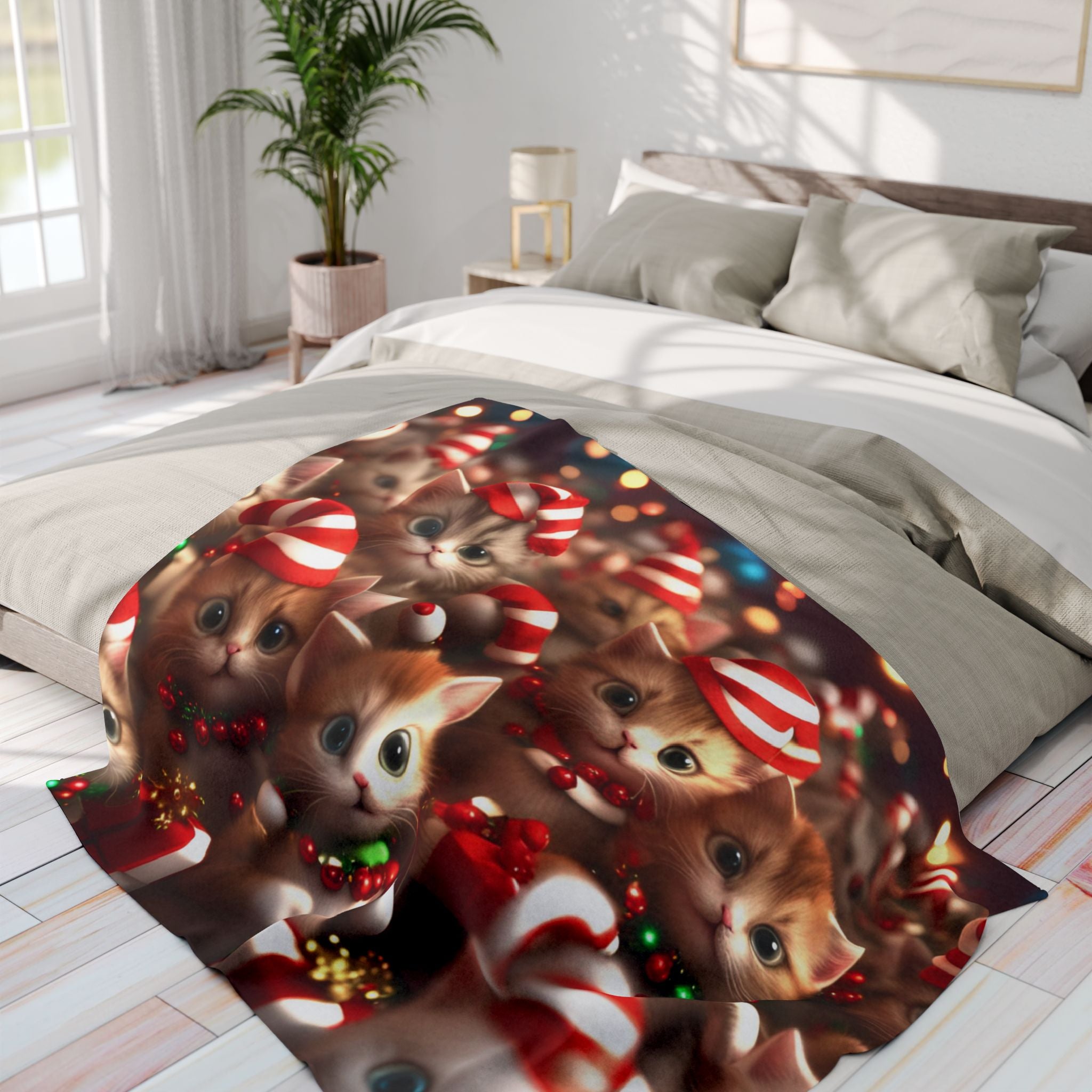 Excited Christmas Kittens Blanket