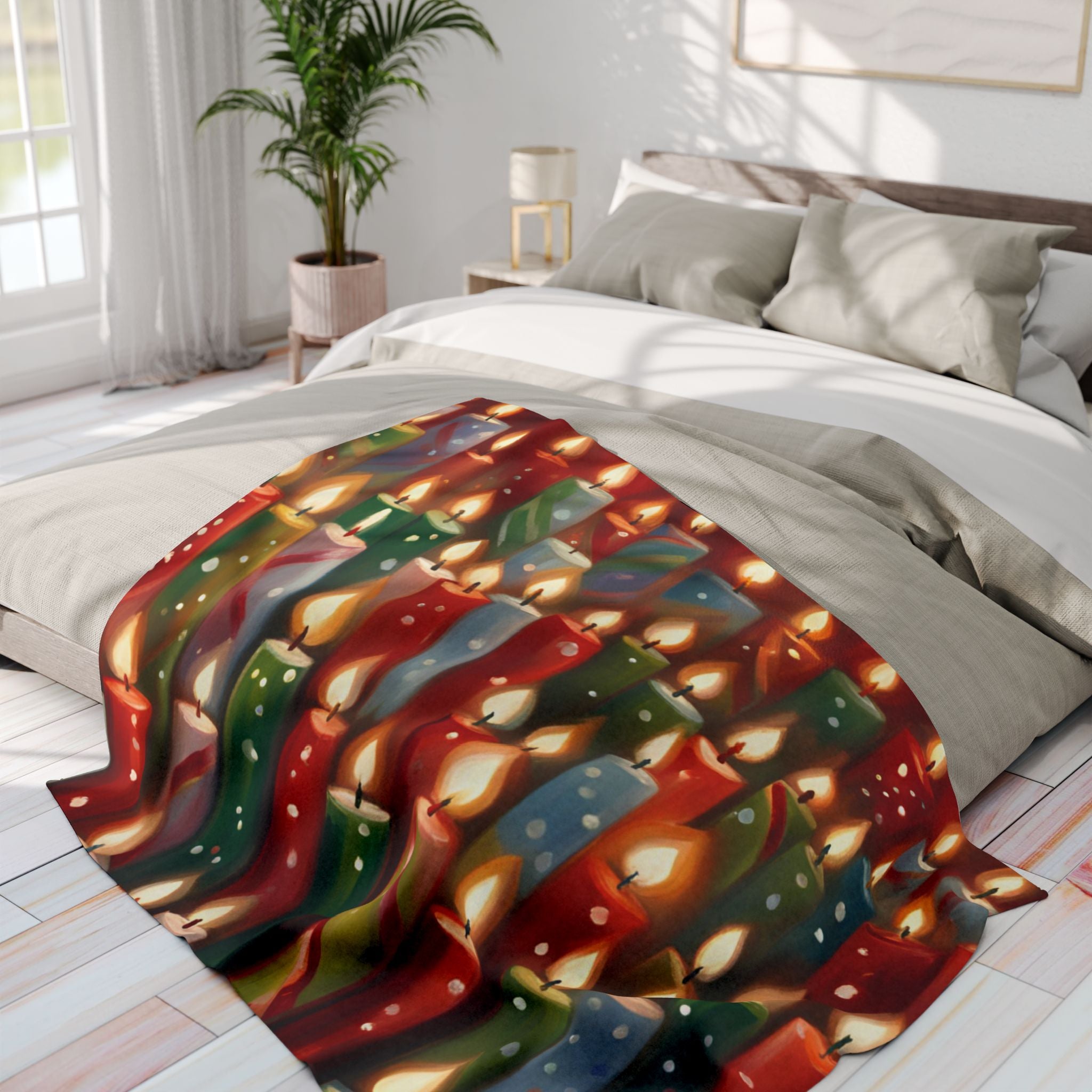 Yuletide Christmas Candles Blanket