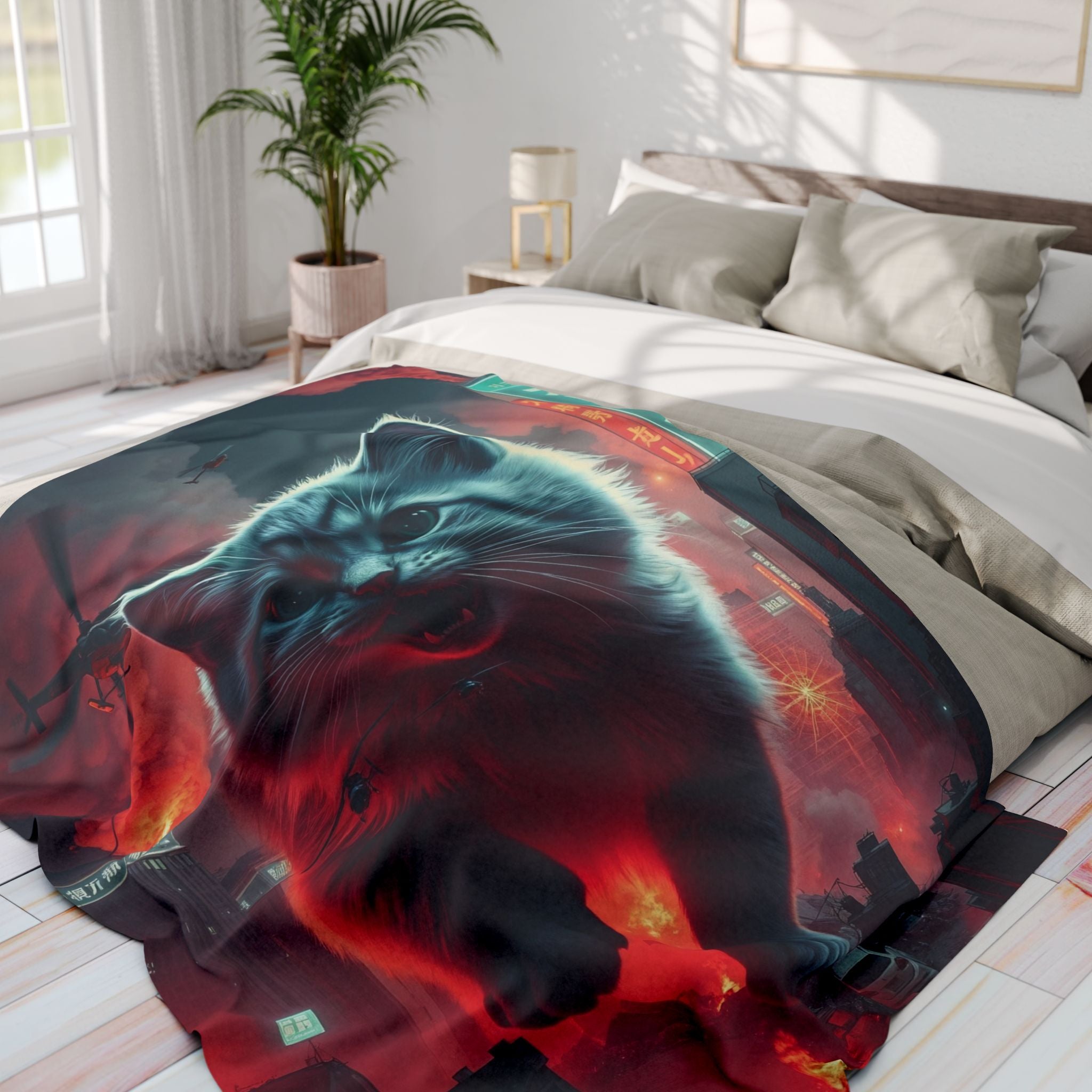 Angry Kitten Invades Downtown Tokyo Blanket