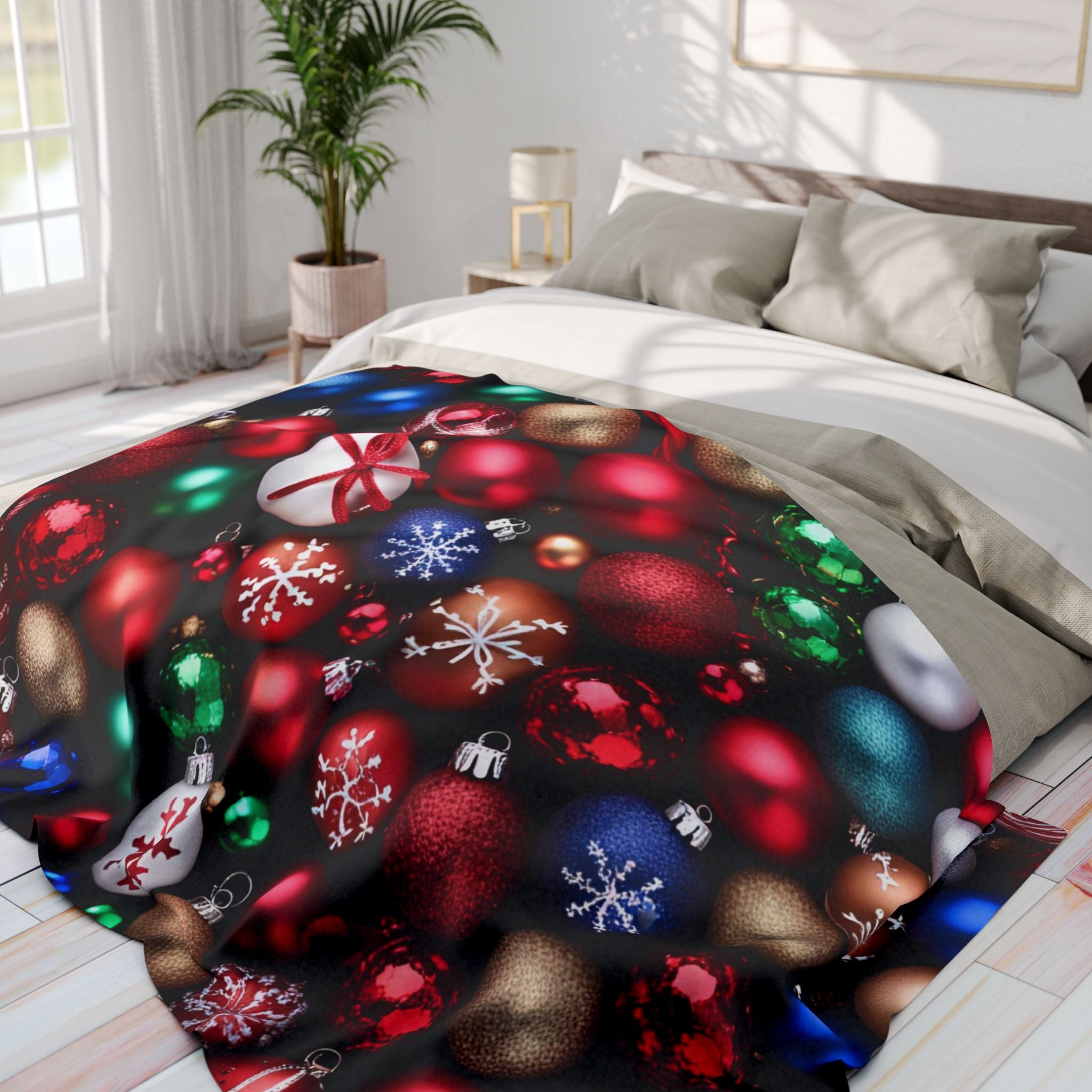 Festive Christmas Baubles Blanket