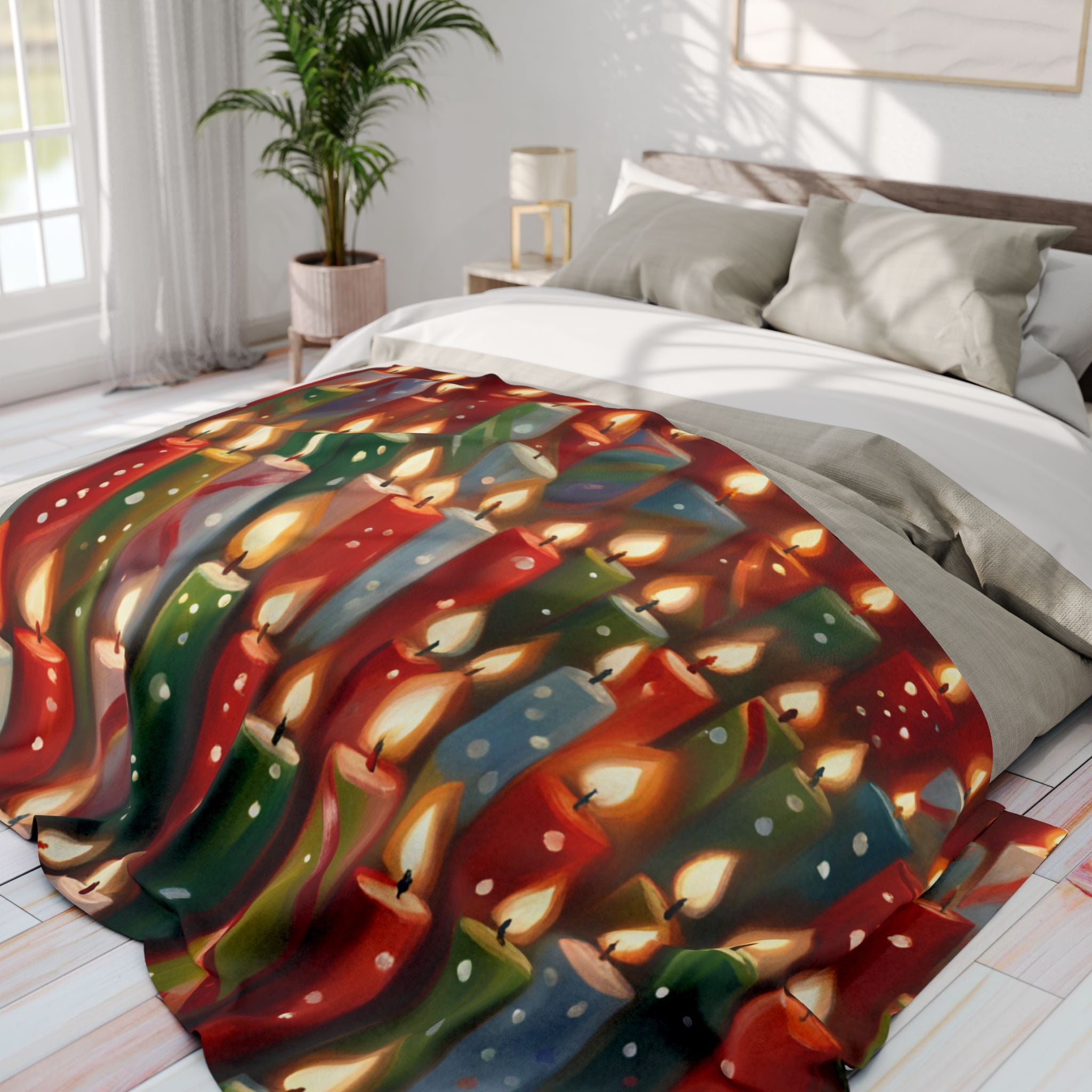 Yuletide Christmas Candles Blanket