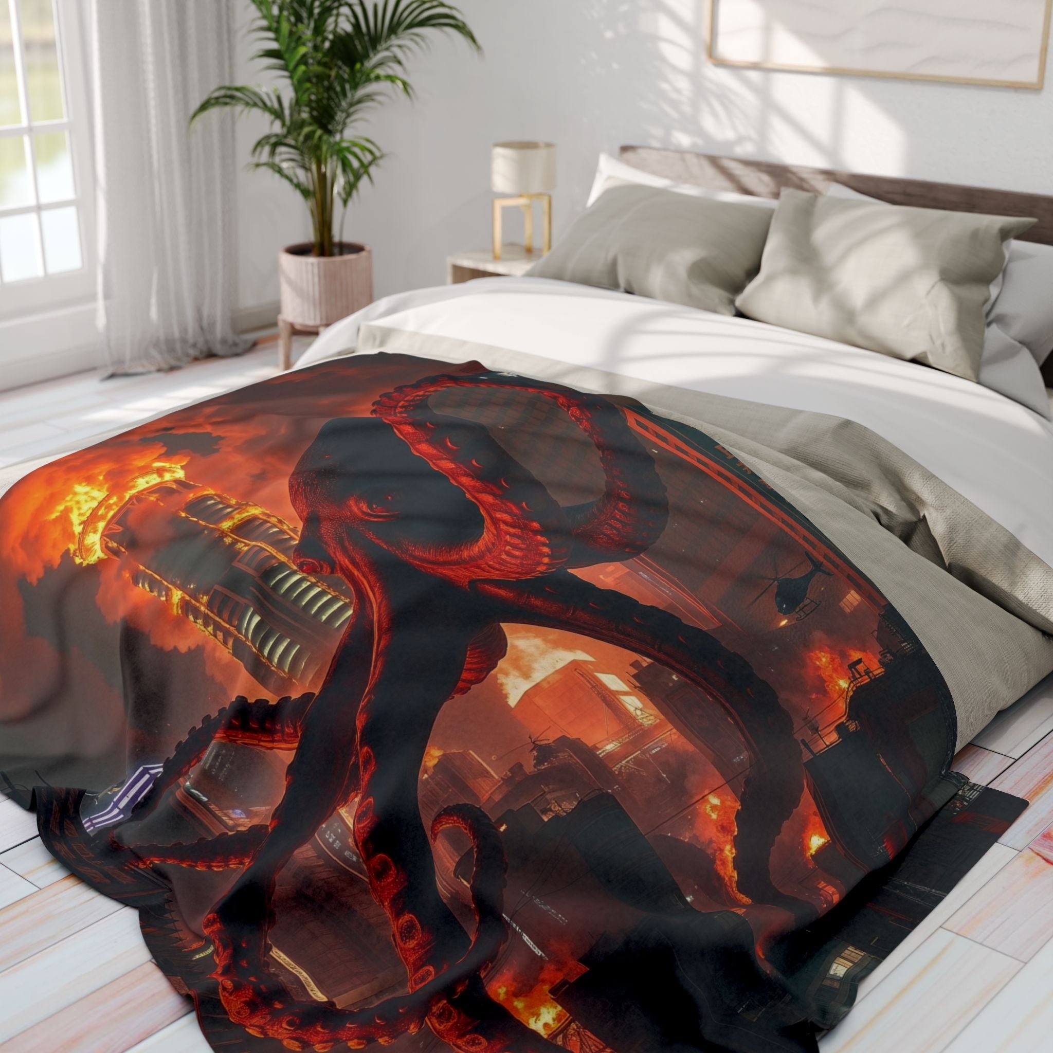 Octopus Attacks City Blanket