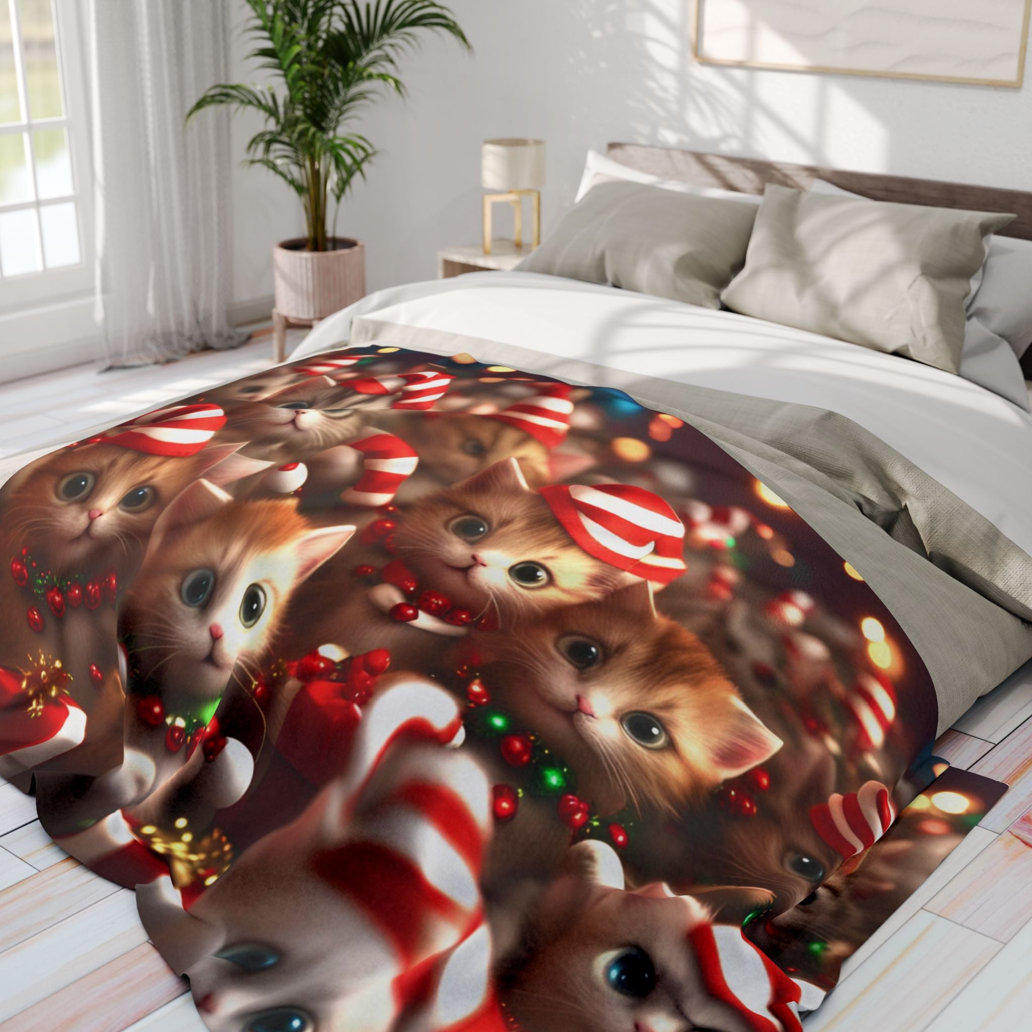 Excited Christmas Kittens Blanket