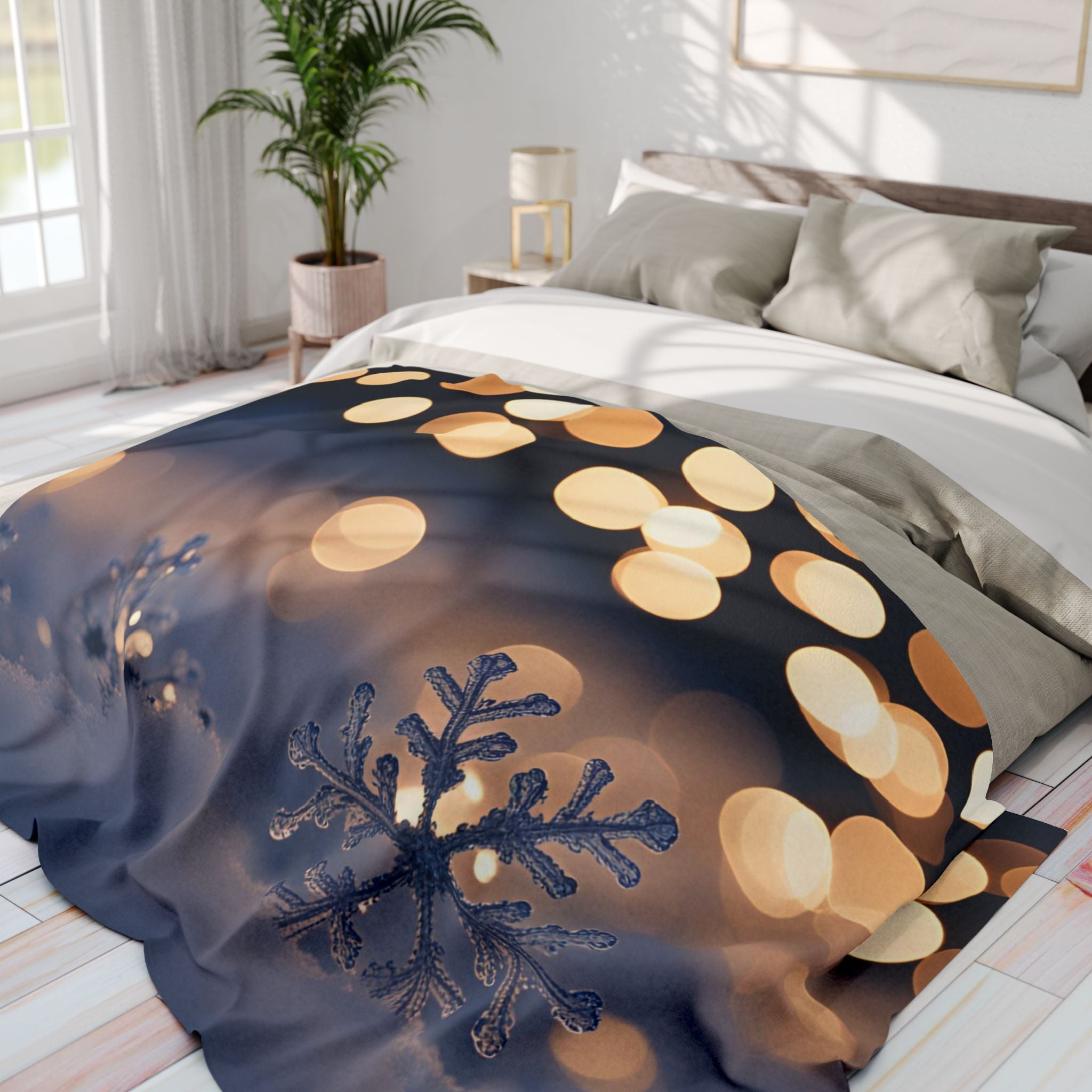 Snowflake Snow Fairy Lights Blanket