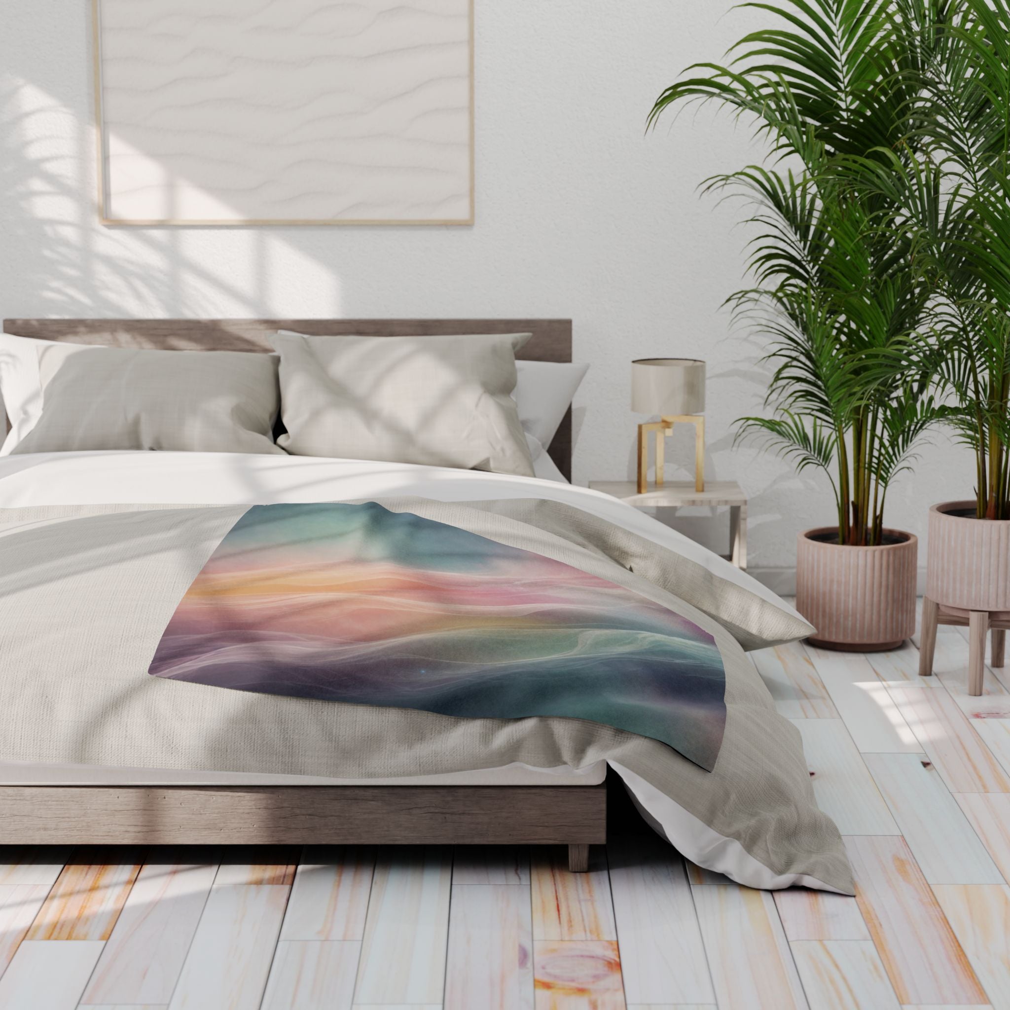 Soothing Abstract Borealis Breeze Blanket