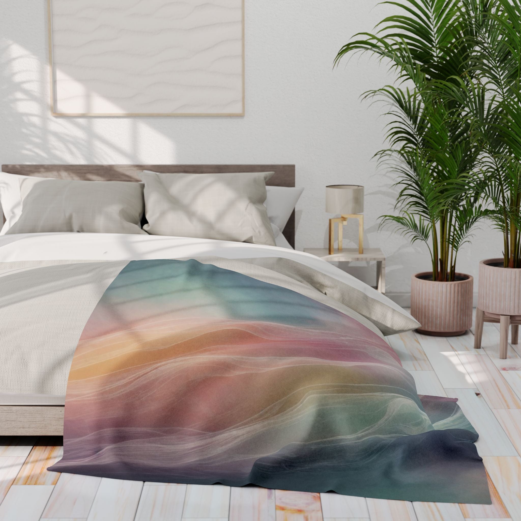 Soothing Abstract Borealis Breeze Blanket