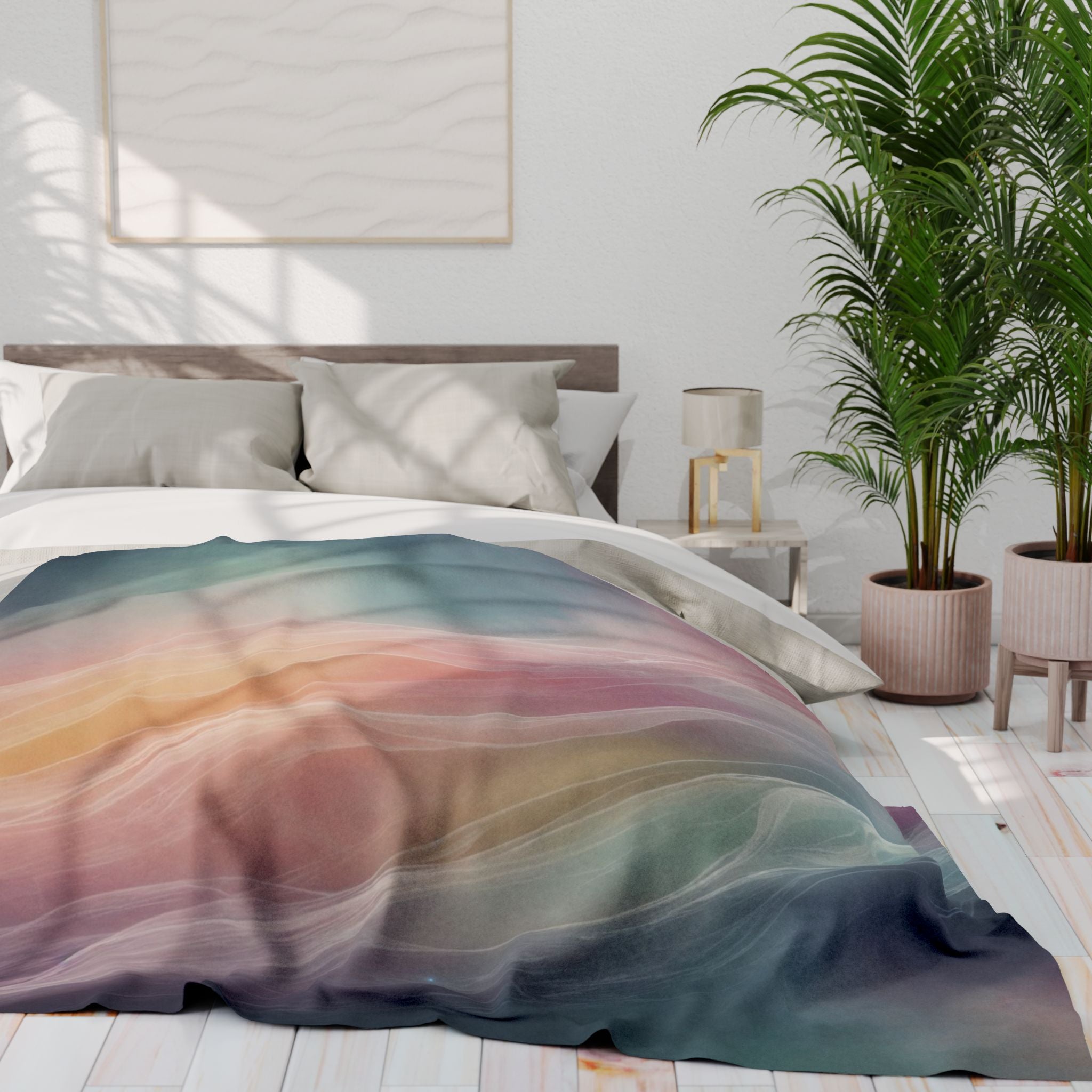 Soothing Abstract Borealis Breeze Blanket