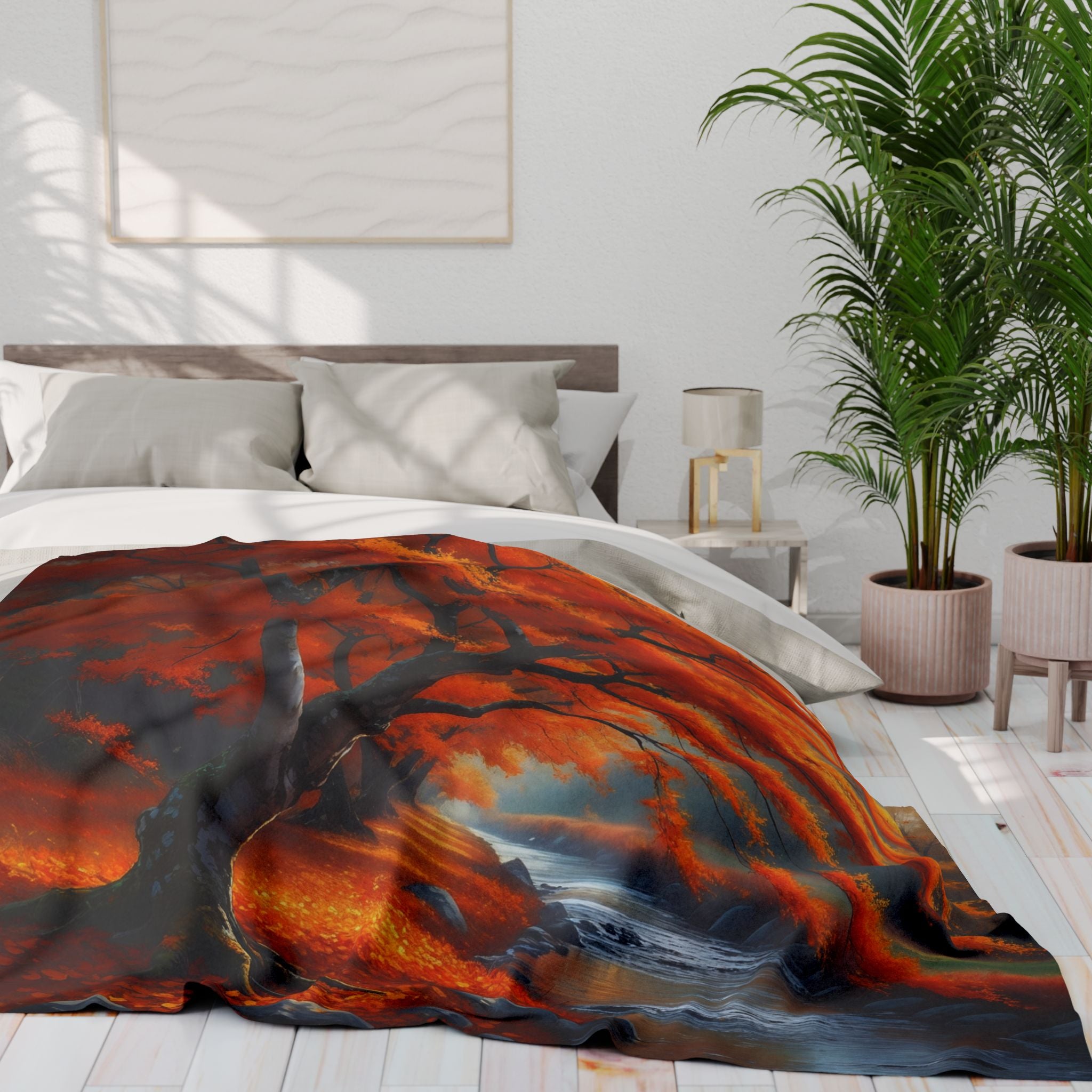 Japanese Maple Tree Autumn Blanket