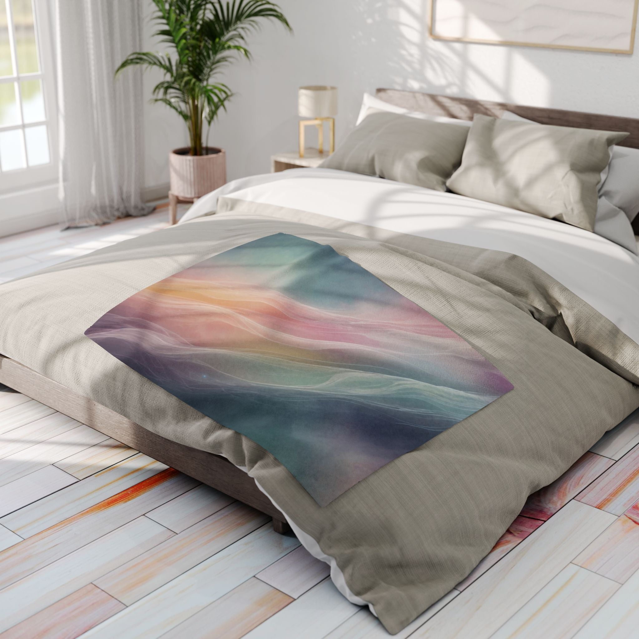 Soothing Abstract Borealis Breeze Blanket