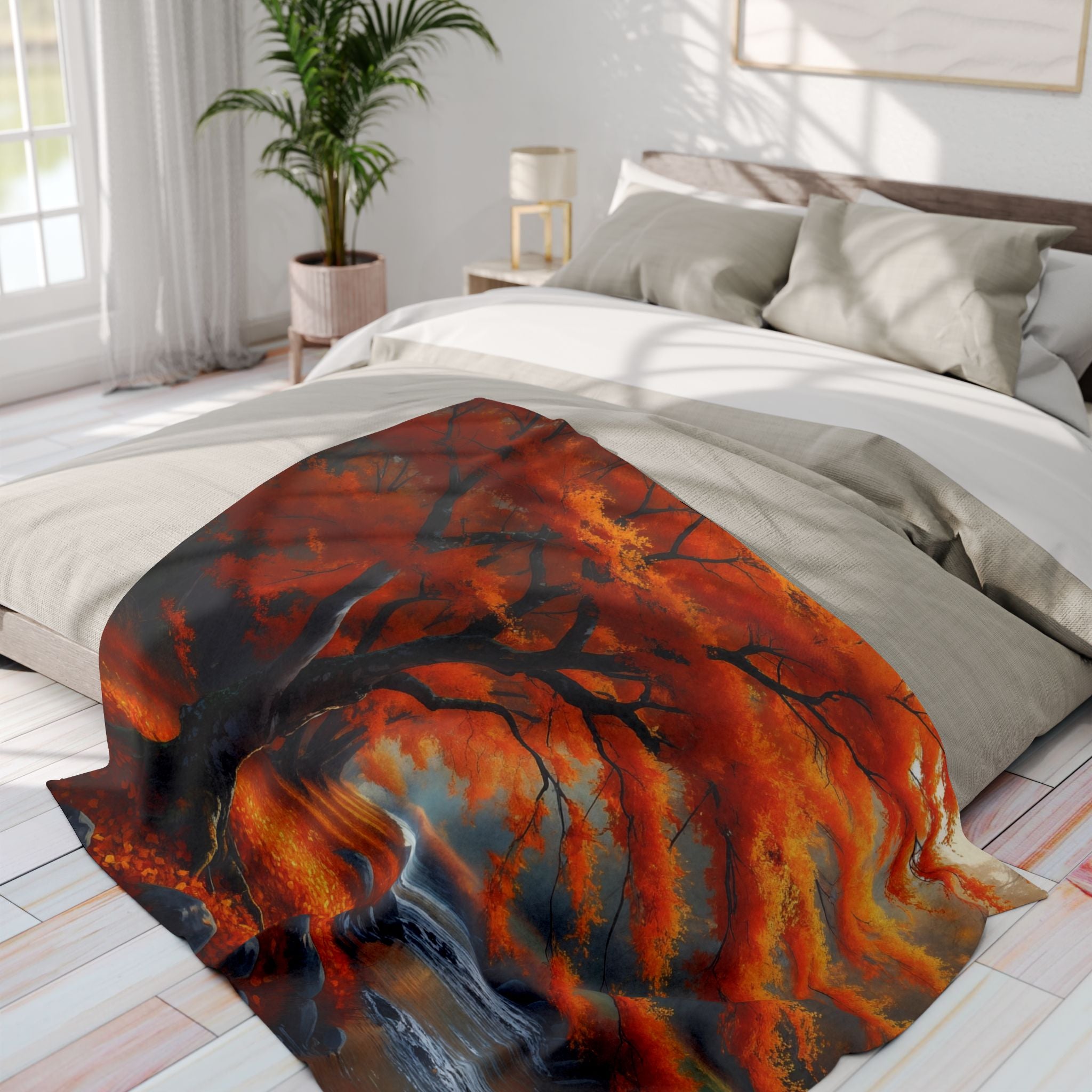 Japanese Maple Tree Autumn Blanket