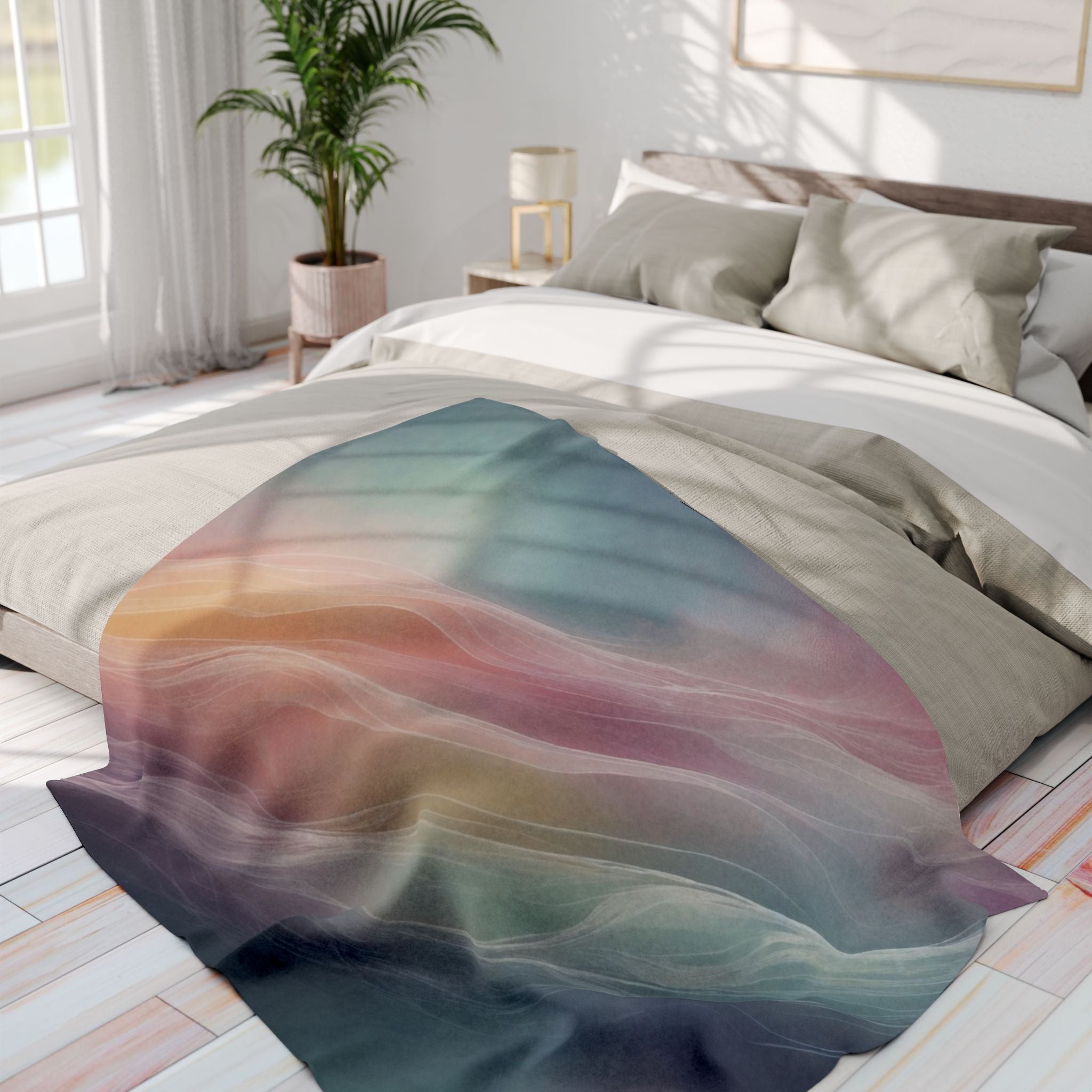 Soothing Abstract Borealis Breeze Blanket