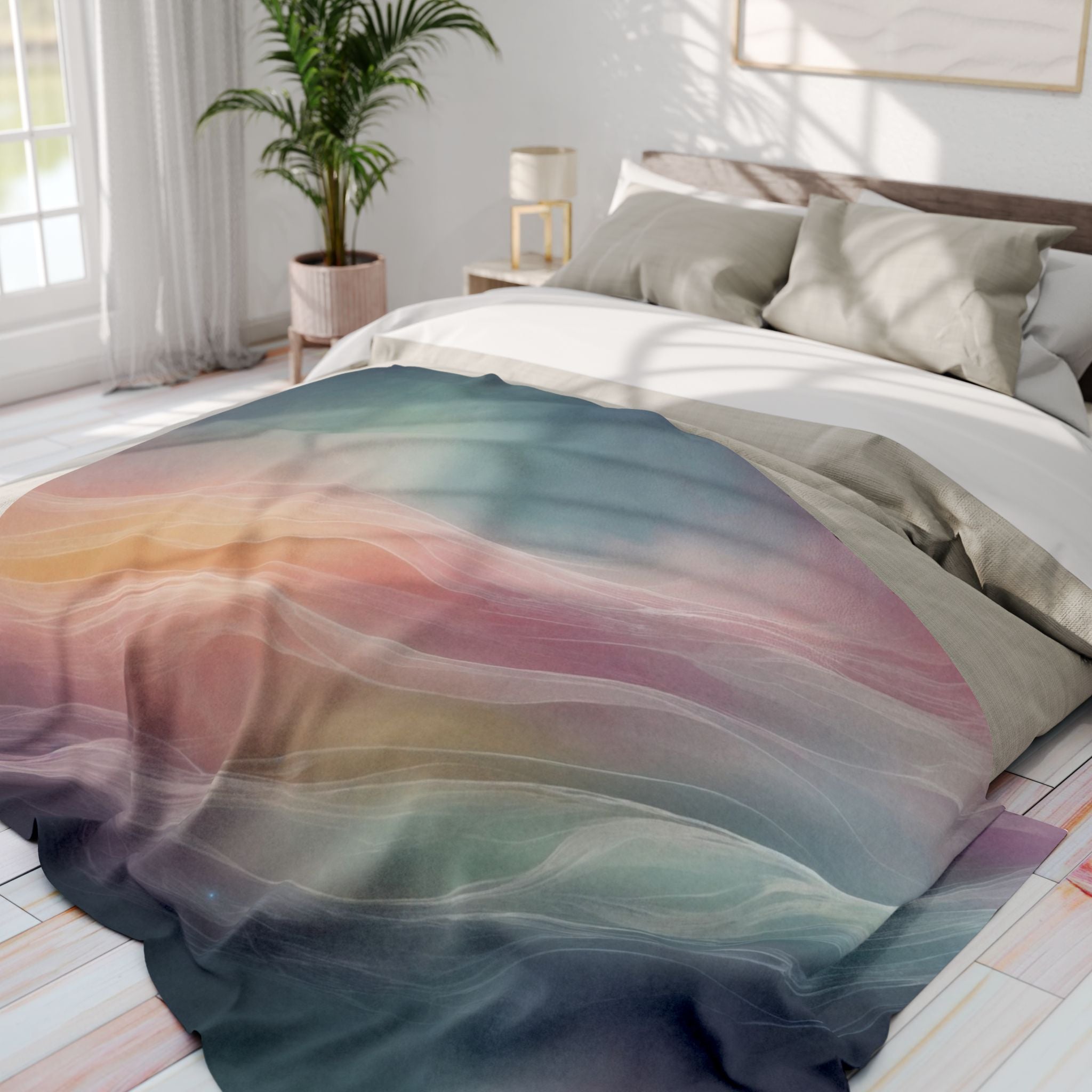 Soothing Abstract Borealis Breeze Blanket