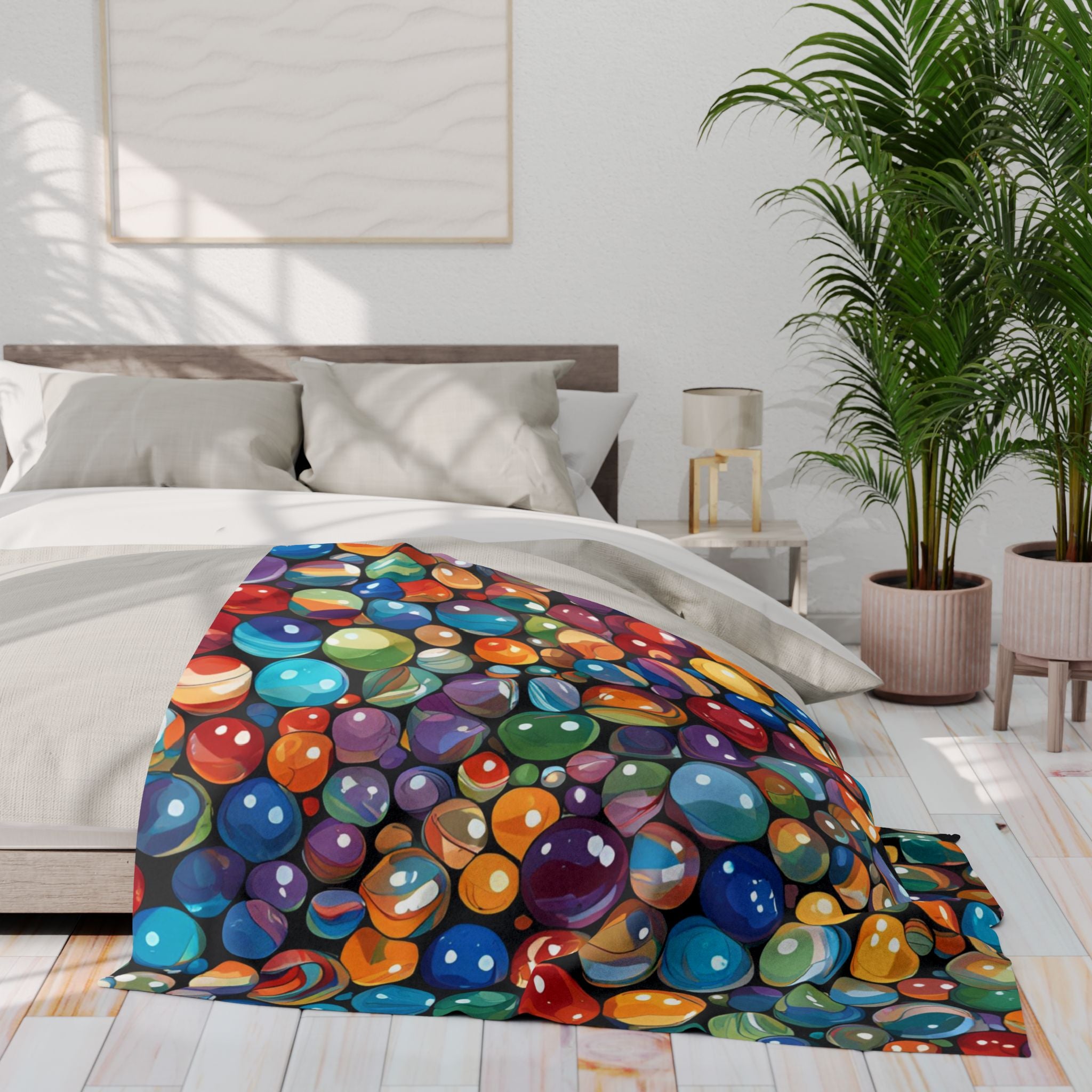 Colorful Marbles Abstract Blanket