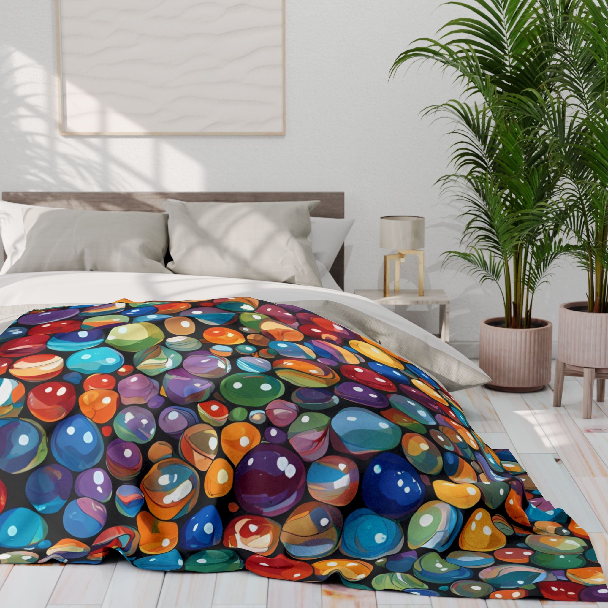 Colorful Marbles Abstract Blanket