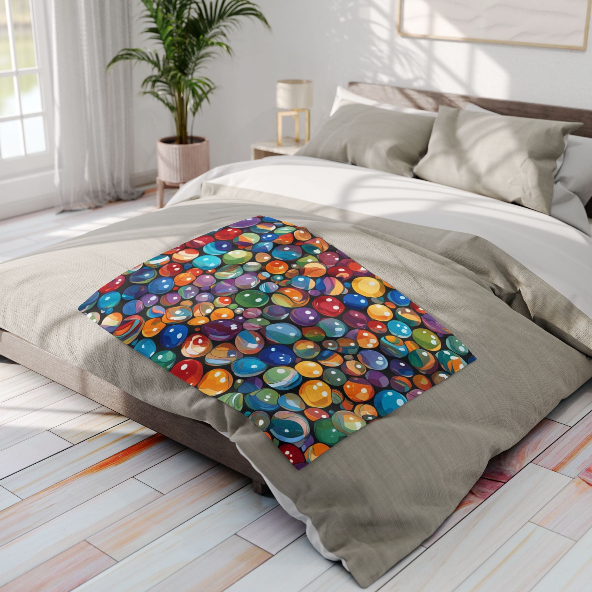 Colorful Marbles Abstract Blanket