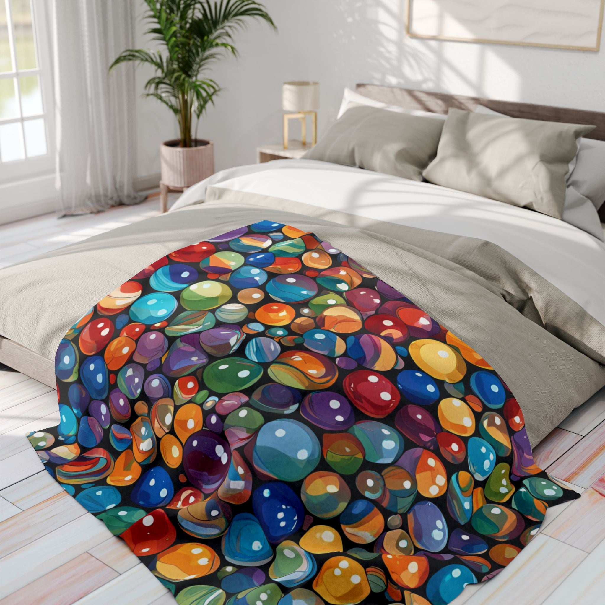 Colorful Marbles Abstract Blanket